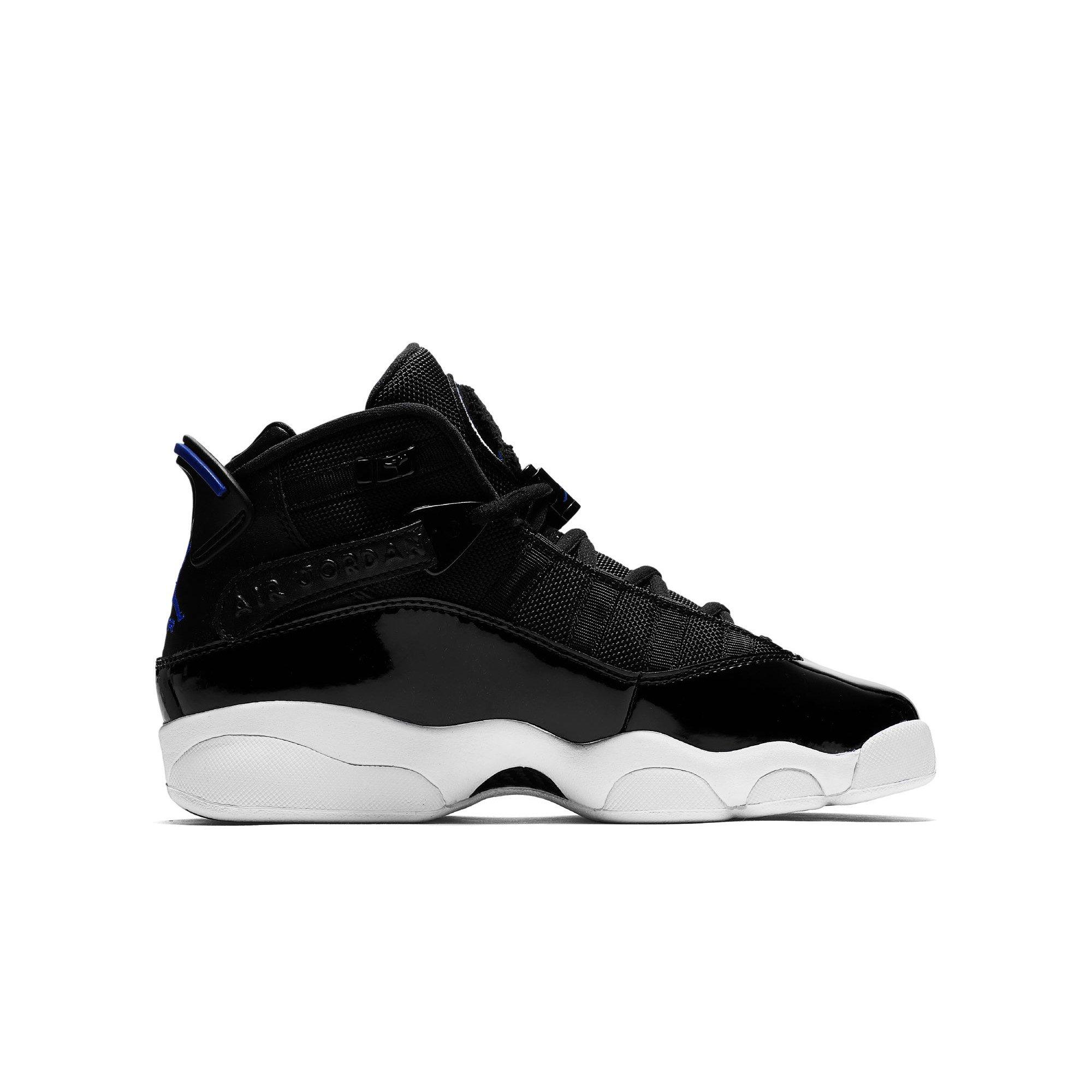 Jordan 6 Rings "Black/Hyper Royal/White" Grade School Boys' Shoe - BLACK/BLUE Thumbnail View 2