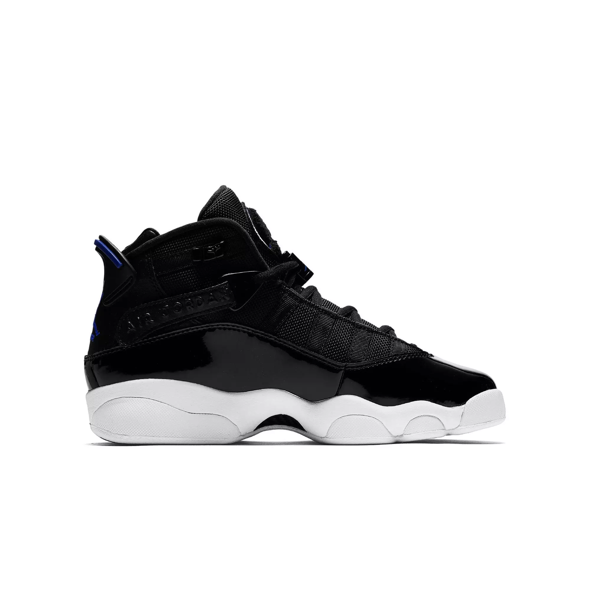 Jordan 6 Rings "Black/Hyper Royal/White" Grade School Boys' Shoe - BLACK/BLUE