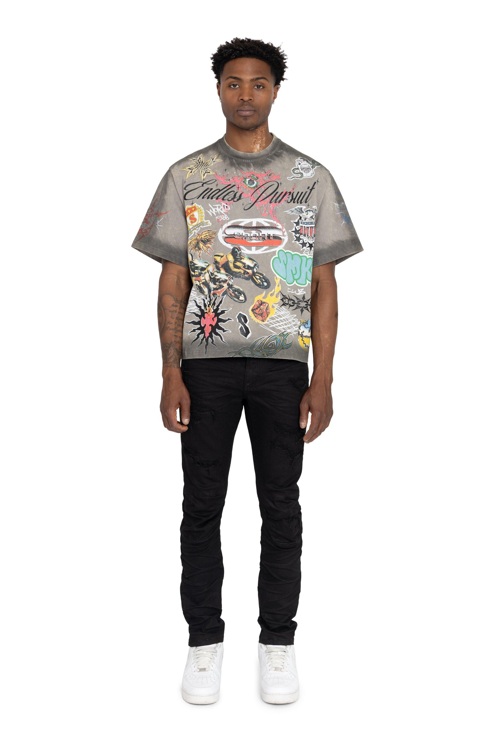 FA26 ENDLESS PURSUIT CROP SST-DEC SKY - GREY