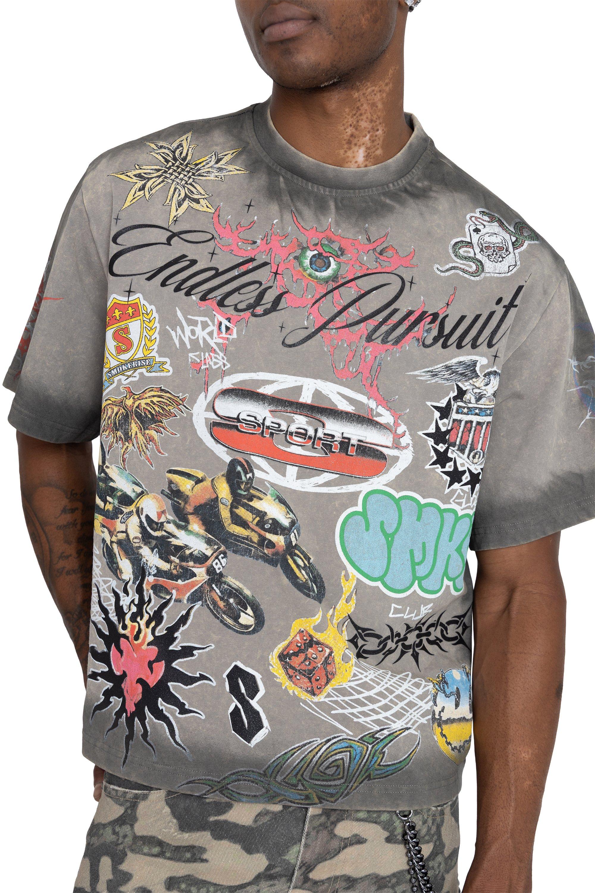 FA26 ENDLESS PURSUIT CROP SST-DEC SKY - GREY