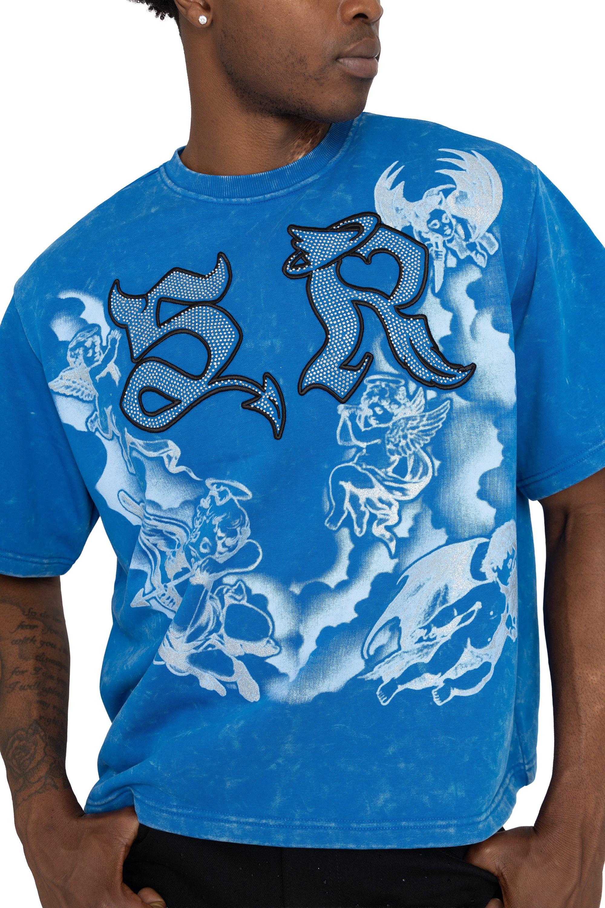 FA26 TROUBLE IN PEACE FT CROP-SKYDIVER - BLUE