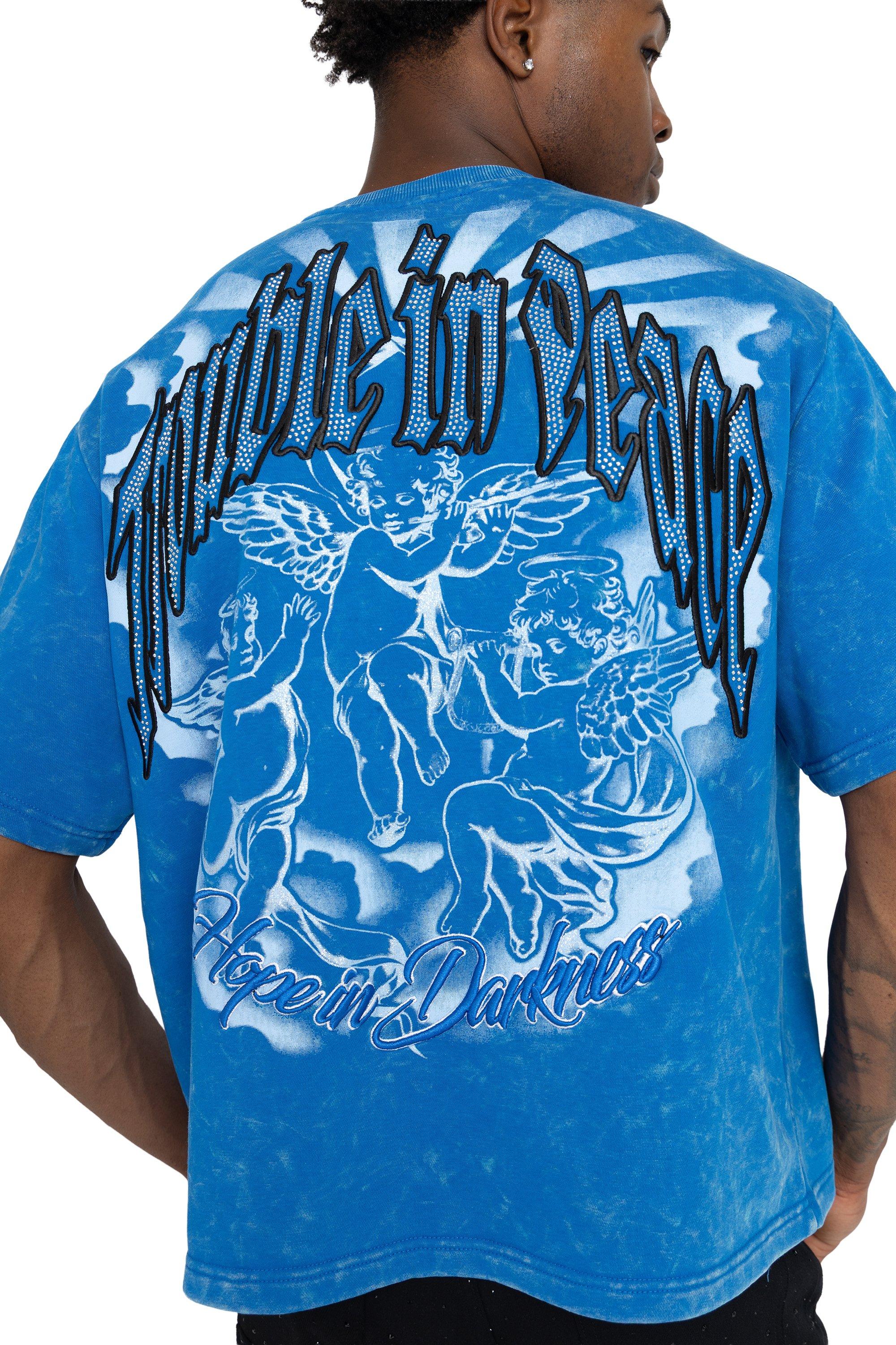 FA26 TROUBLE IN PEACE FT CROP-SKYDIVER - BLUE