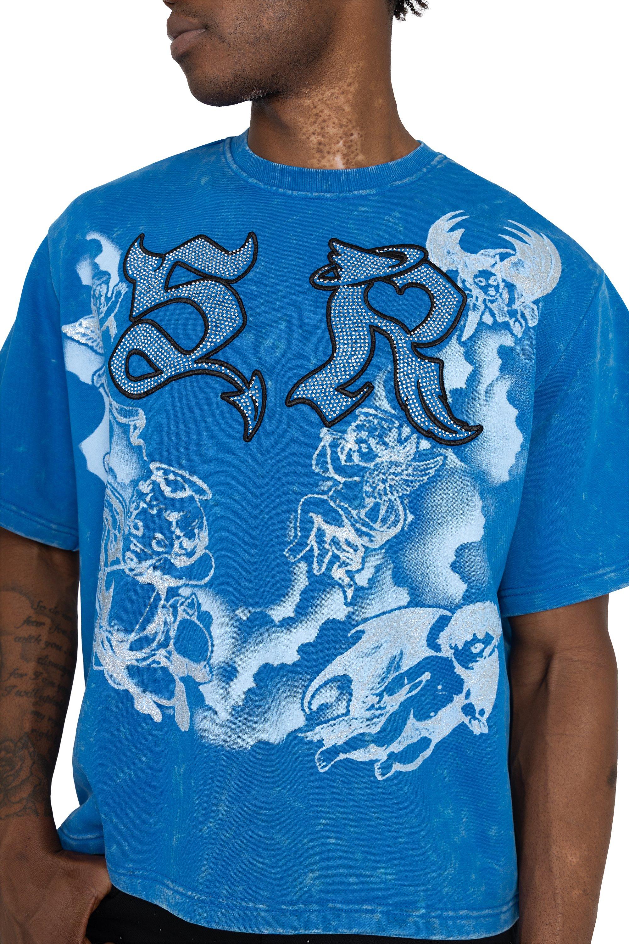 FA26 TROUBLE IN PEACE FT CROP-SKYDIVER - BLUE