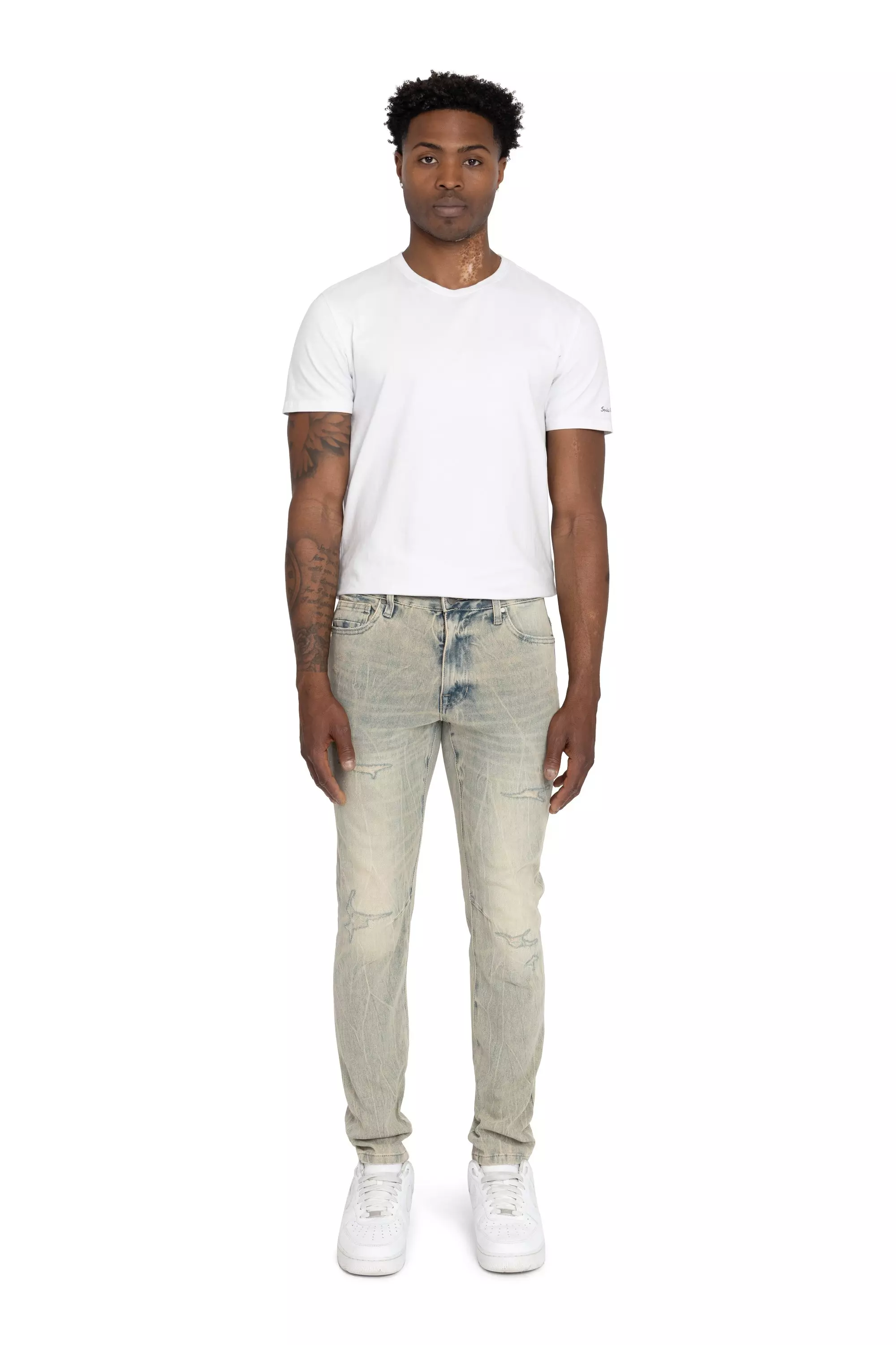 SLIM VNTG WASH EDEN BLUE - BLUE