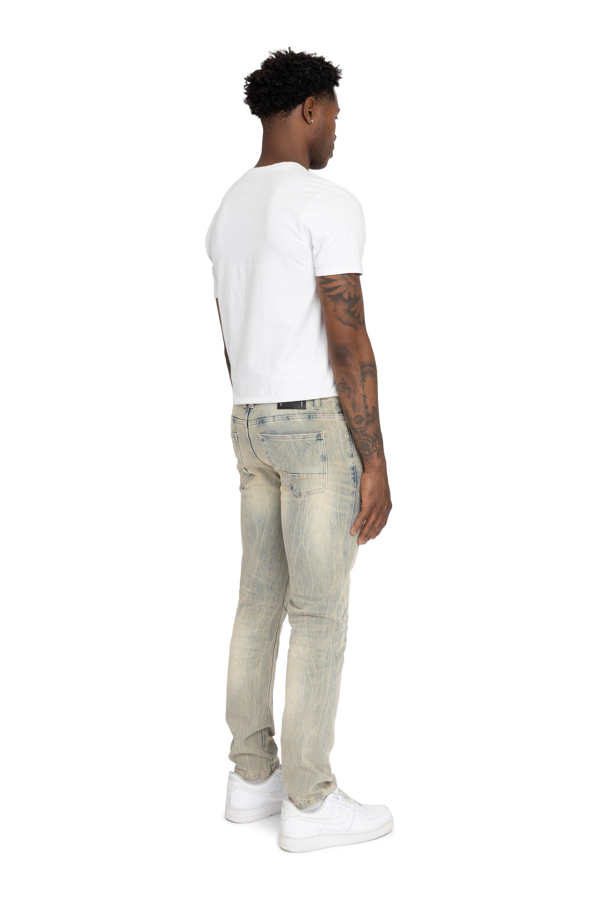 SLIM VNTG WASH EDEN BLUE - BLUE