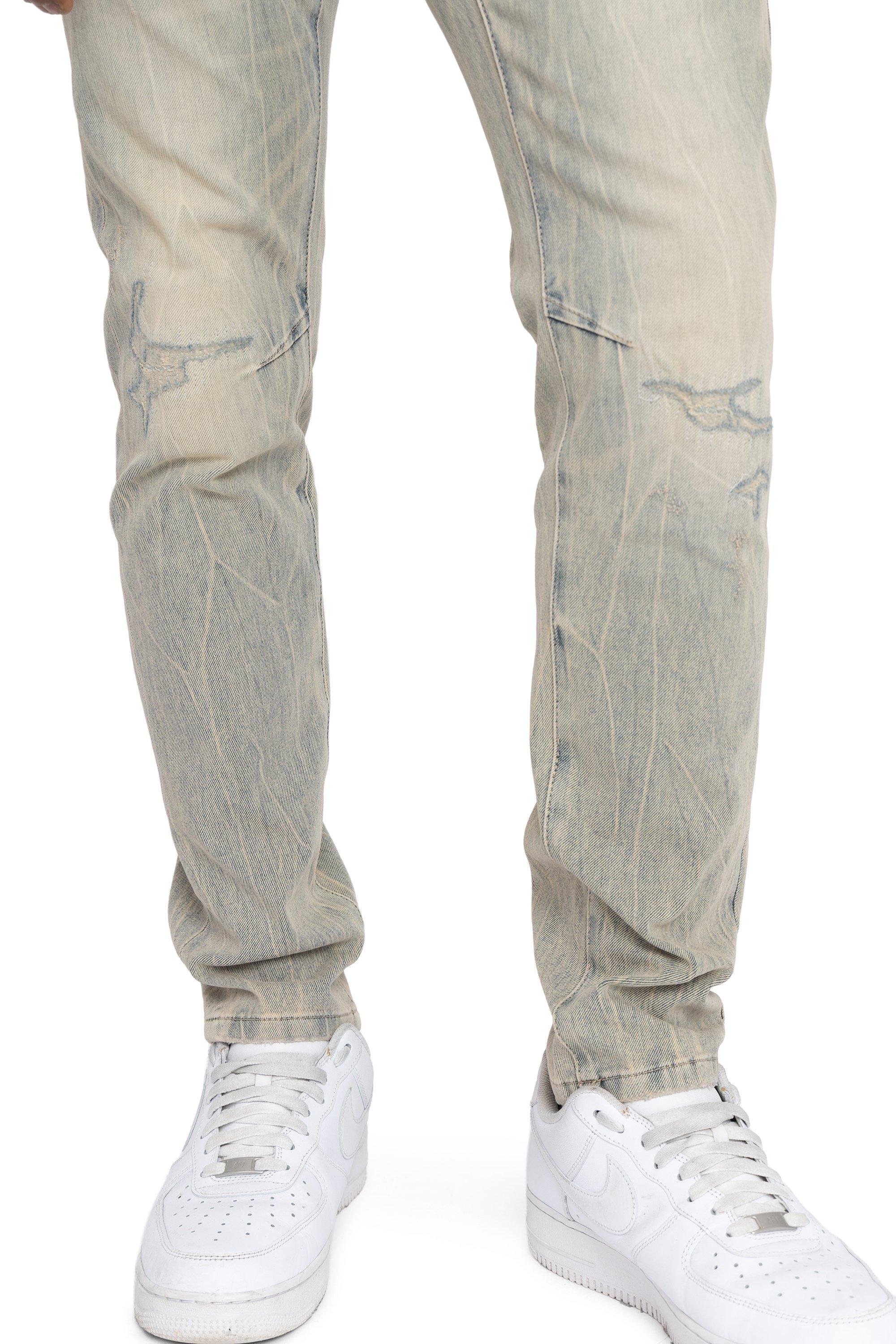 SLIM VNTG WASH EDEN BLUE - BLUE