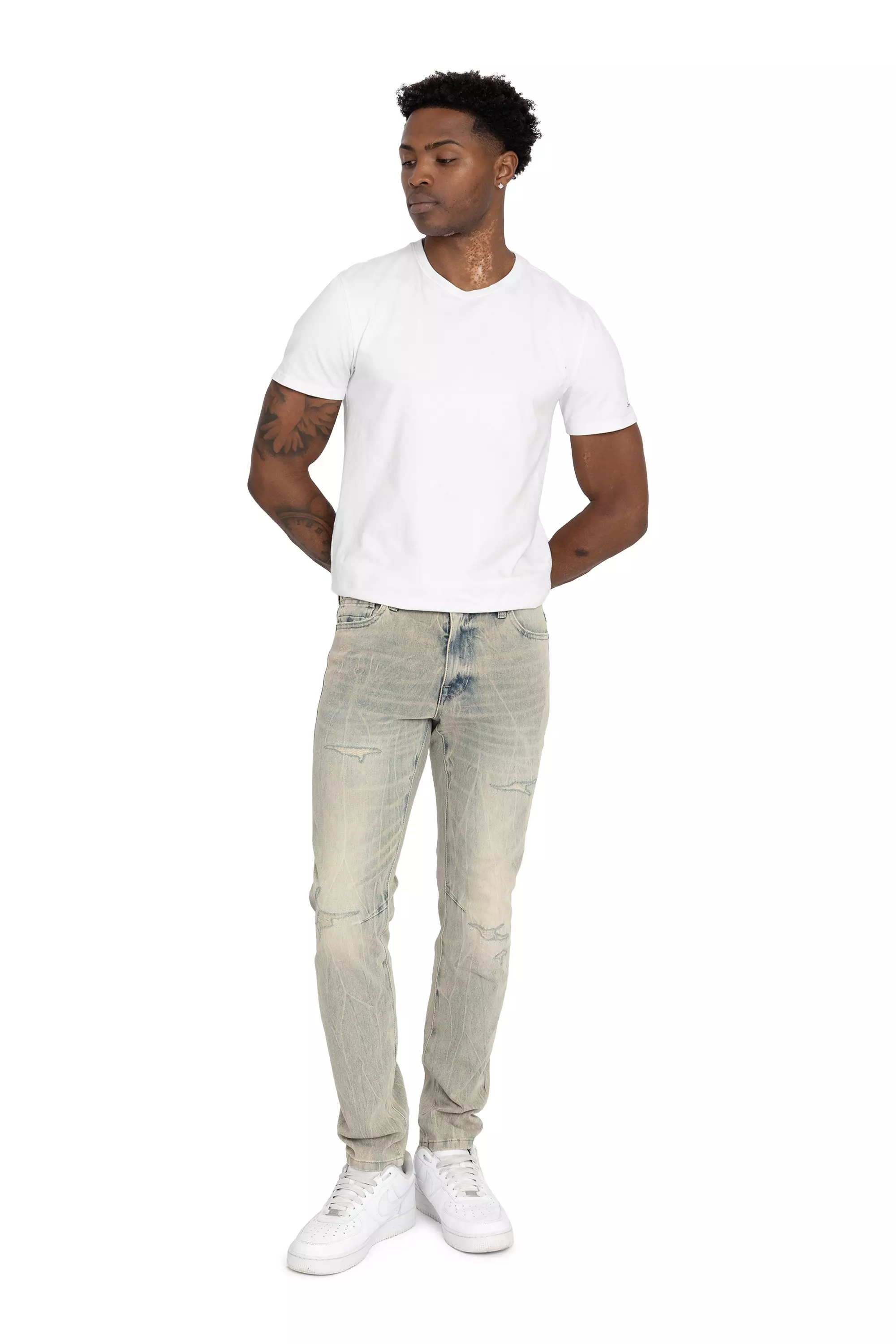 SLIM VNTG WASH EDEN BLUE - BLUE