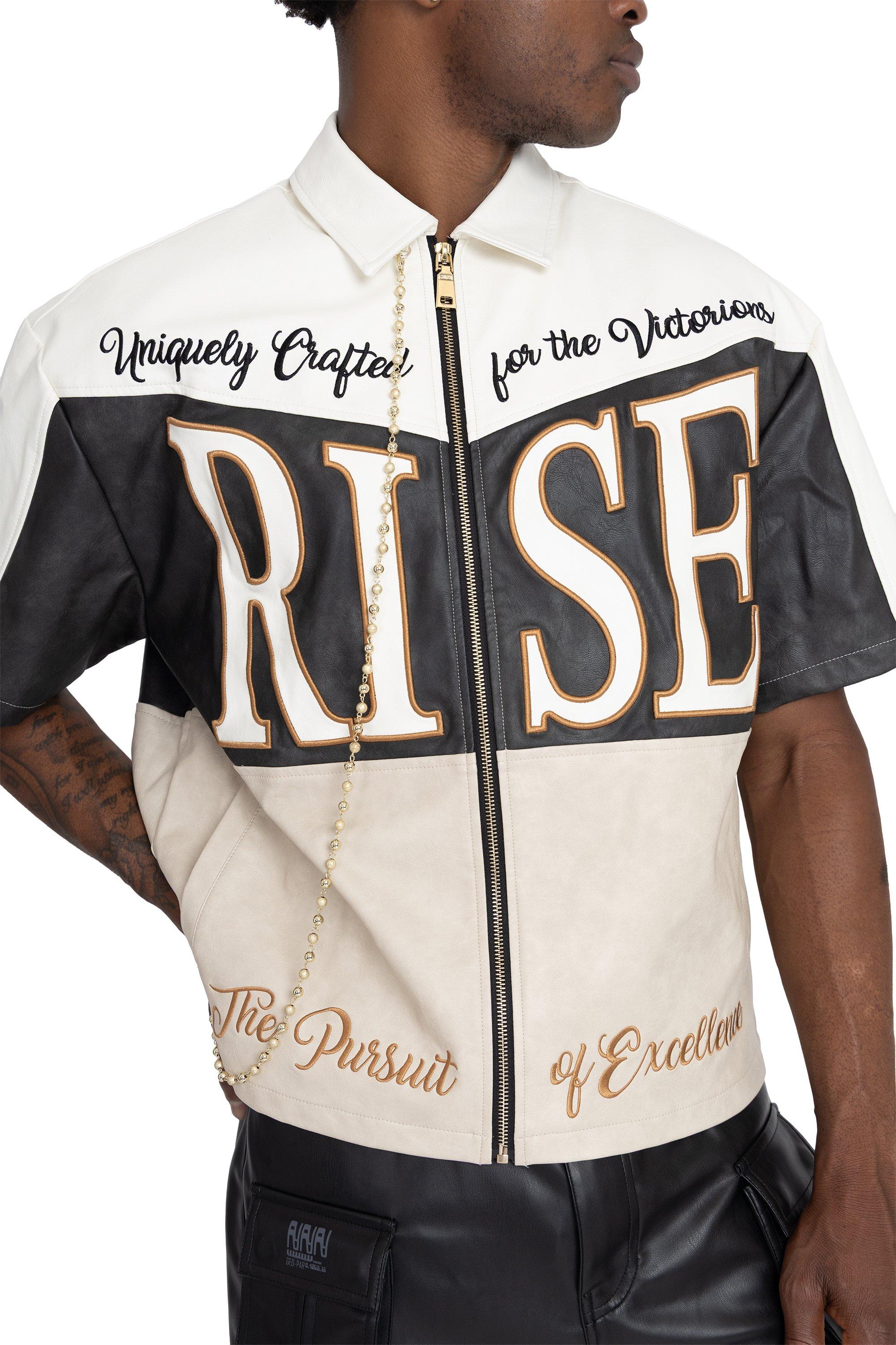 Smoke Rise Men's Royalty Full Zip Shirt - Hazelwood - BLACK/TAN Thumbnail View 1