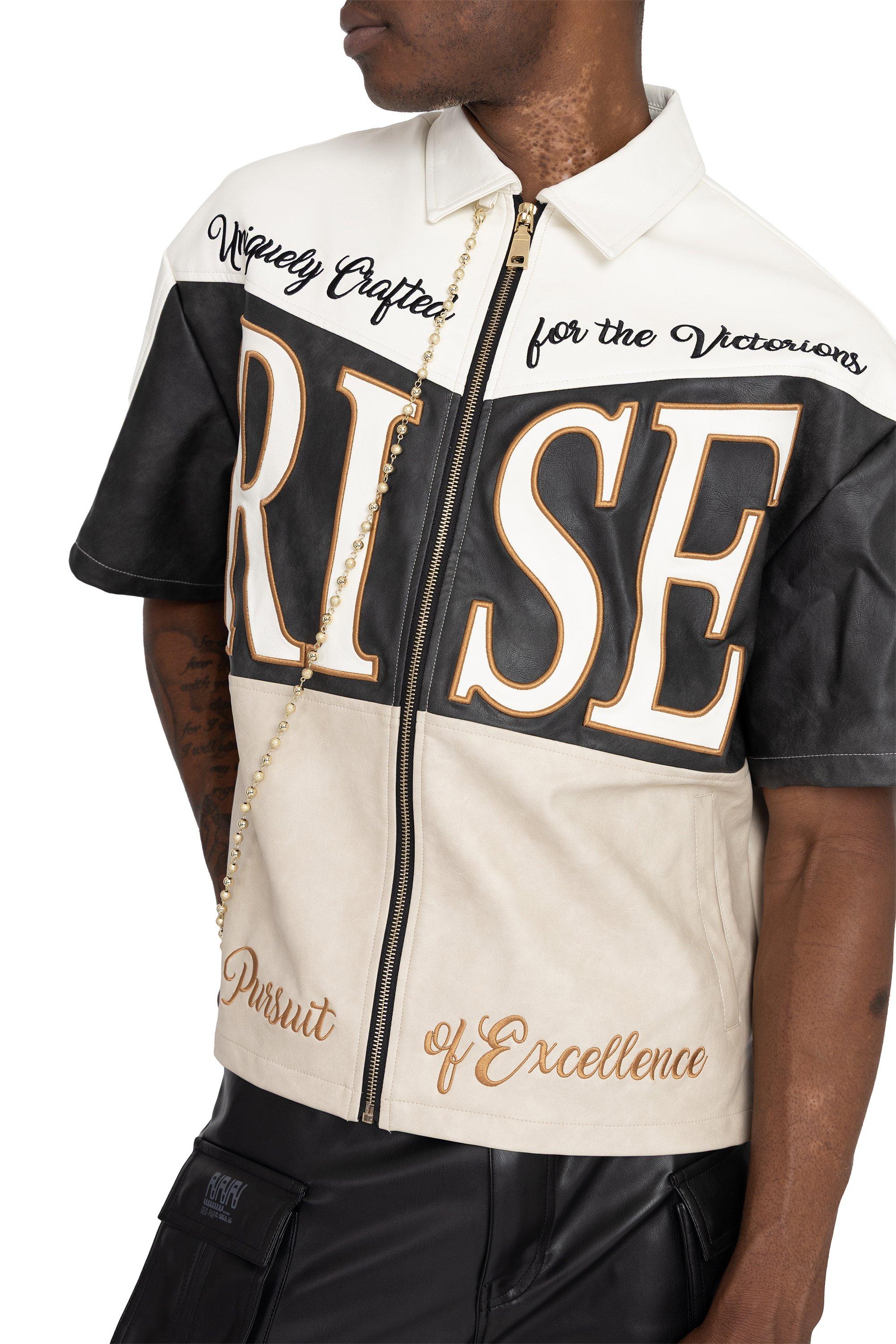 Smoke Rise Men's Royalty Full Zip Shirt - Hazelwood - BLACK/TAN Thumbnail View 3