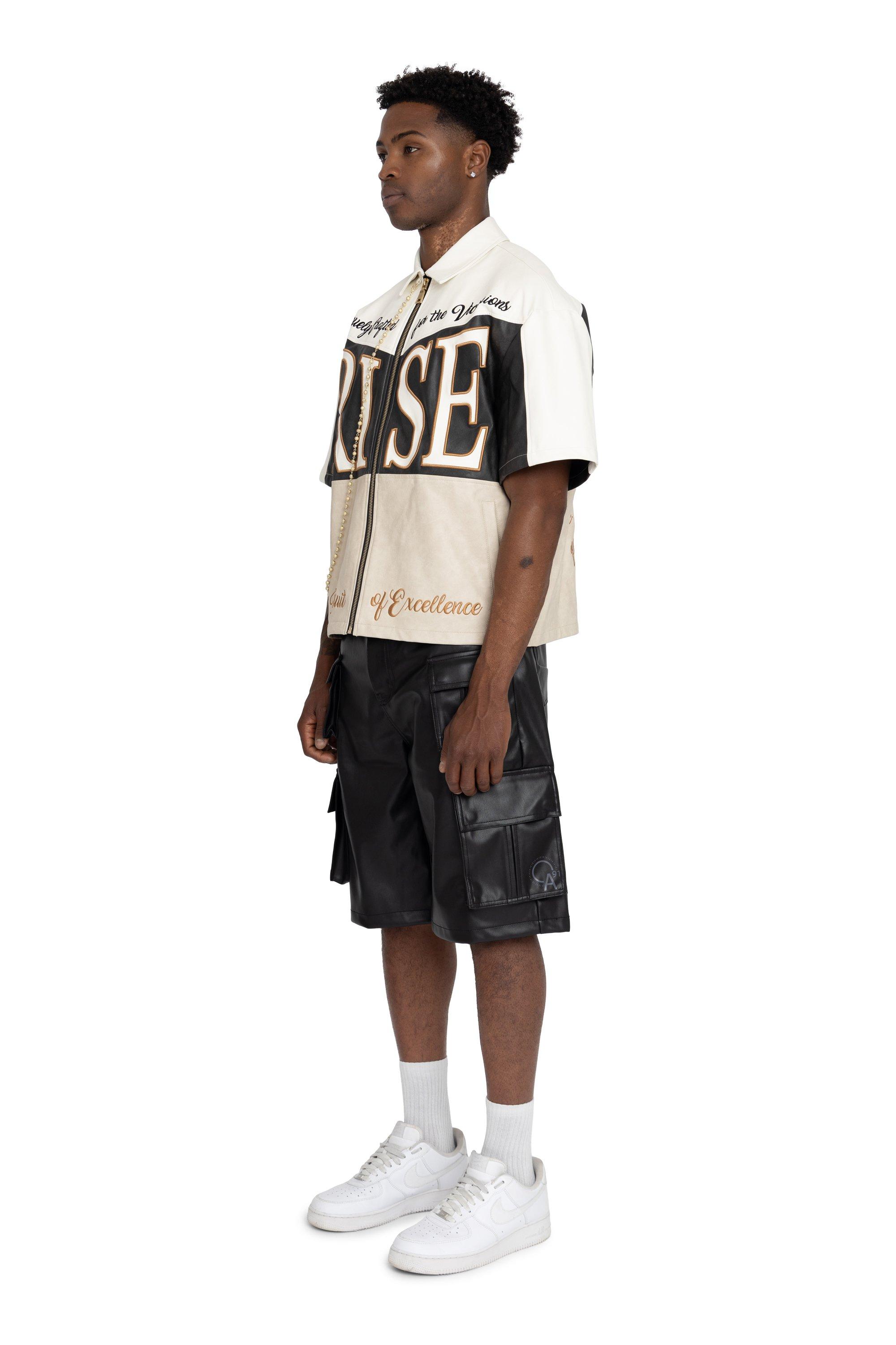 Smoke Rise Men's Royalty Full Zip Shirt - Hazelwood - BLACK/TAN Thumbnail View 4