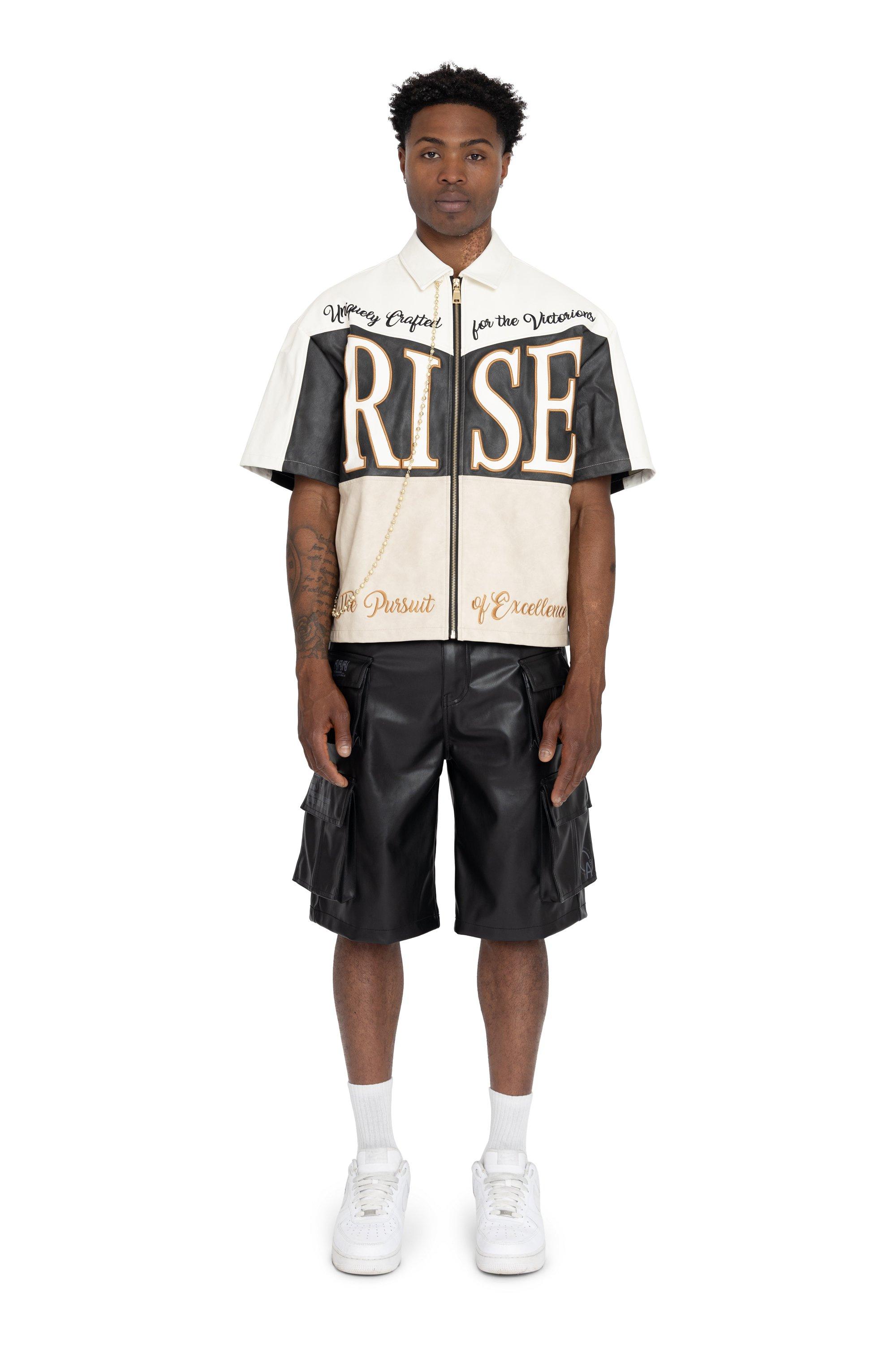 Smoke Rise Men's Royalty Full Zip Shirt - Hazelwood - BLACK/TAN Thumbnail View 6