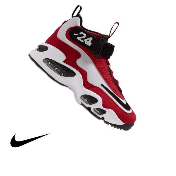 Nike Air Griffey Max 1 "Cincinnati Reds" Grade School Kids' Shoe - WHITE/VARSITY RED/BLACK