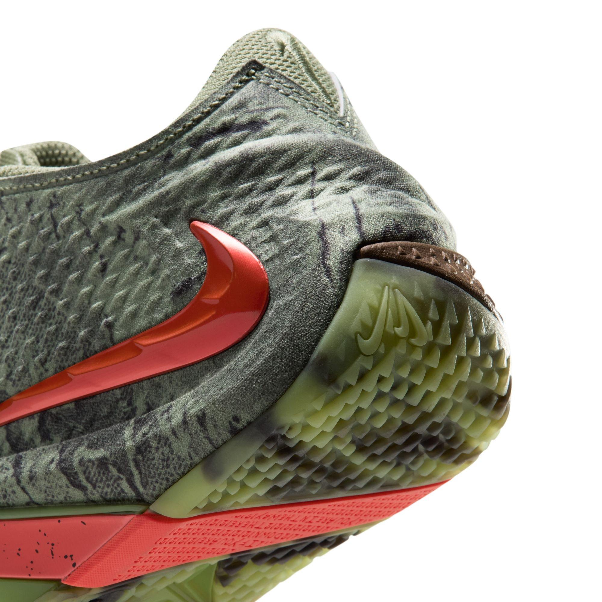 Nike Ja 4 "Halloween" Grade School Kids' Basketball Shoe - OIL GREEN/BRIGHT CRIMSON/LT LEMON TWIST