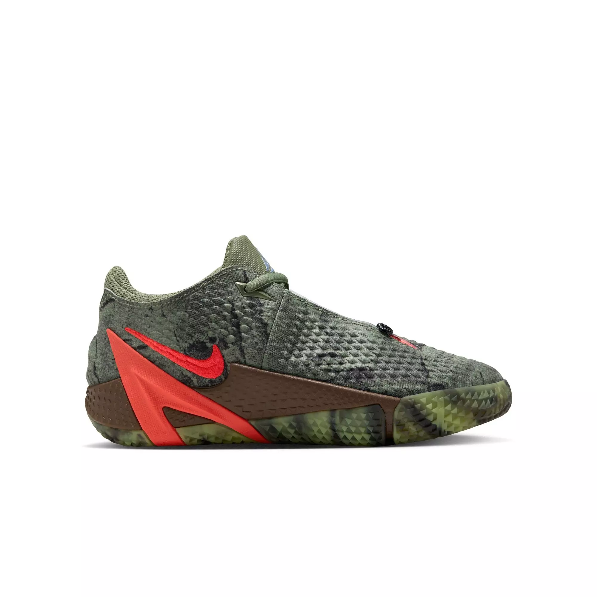 Nike Ja 4 "Halloween" Grade School Kids' Basketball Shoe - OIL GREEN/BRIGHT CRIMSON/LT LEMON TWIST