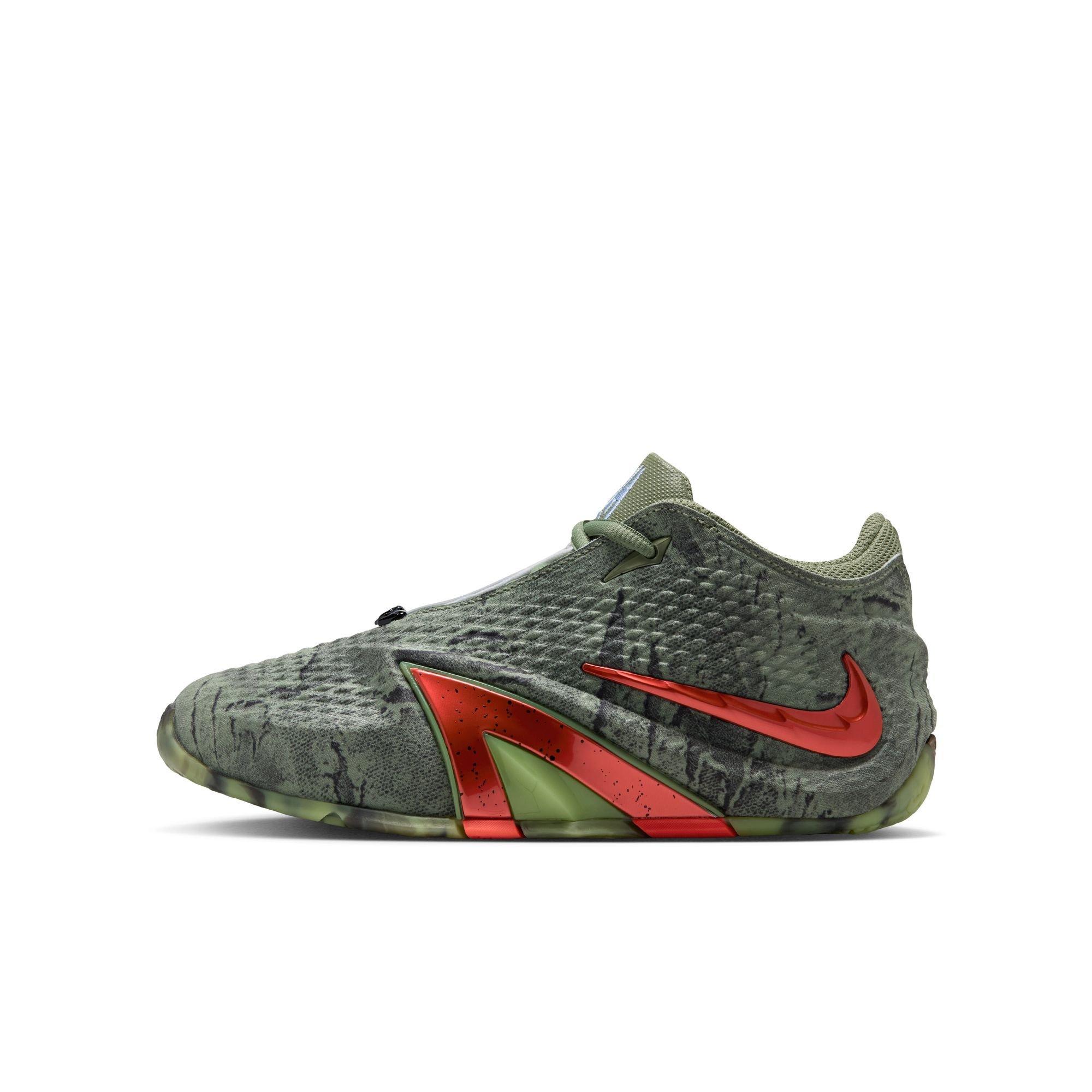 Nike Ja 4 "Halloween" Grade School Kids' Basketball Shoe - OIL GREEN/BRIGHT CRIMSON/LT LEMON TWIST