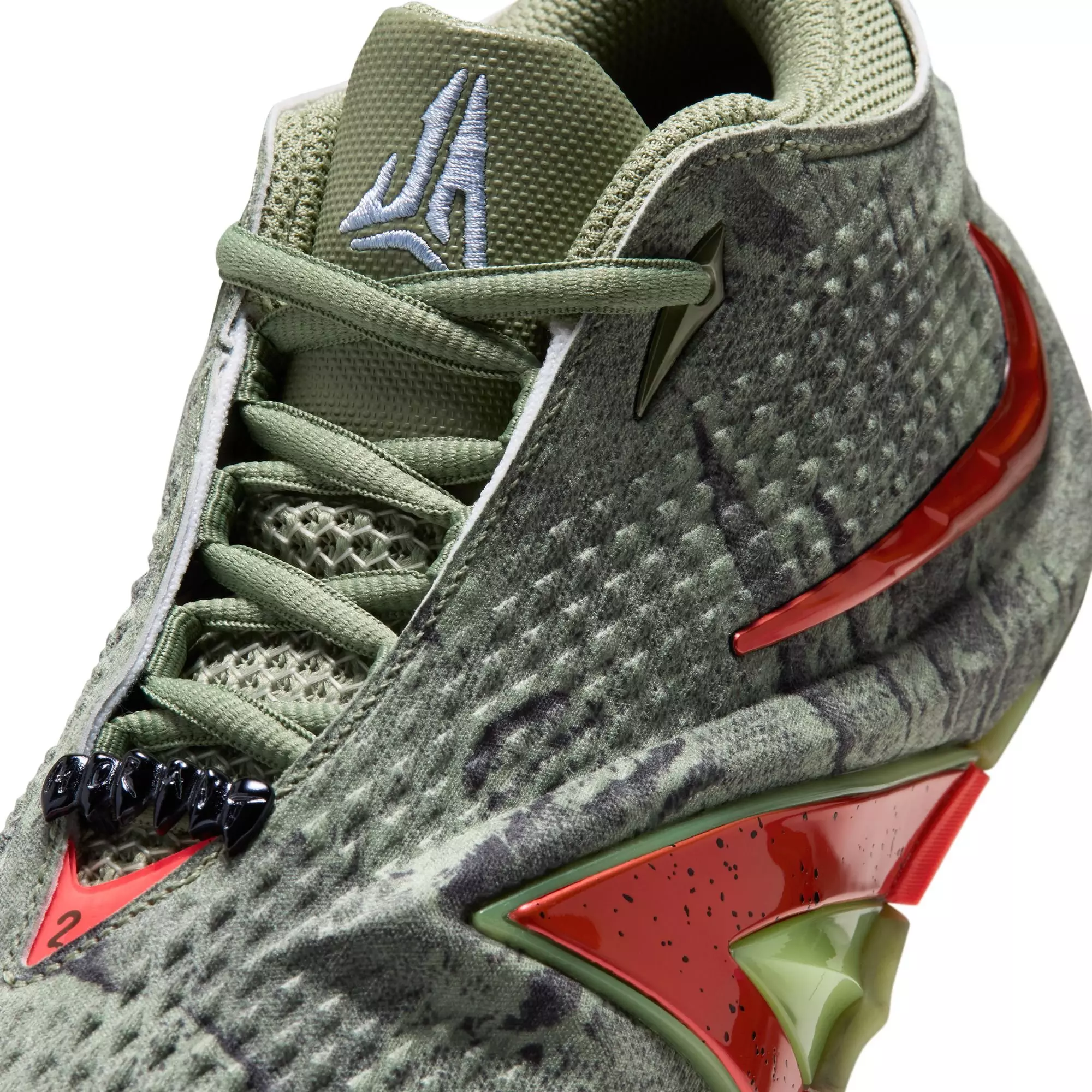Nike Ja 4 "Halloween" Grade School Kids' Basketball Shoe - OIL GREEN/BRIGHT CRIMSON/LT LEMON TWIST