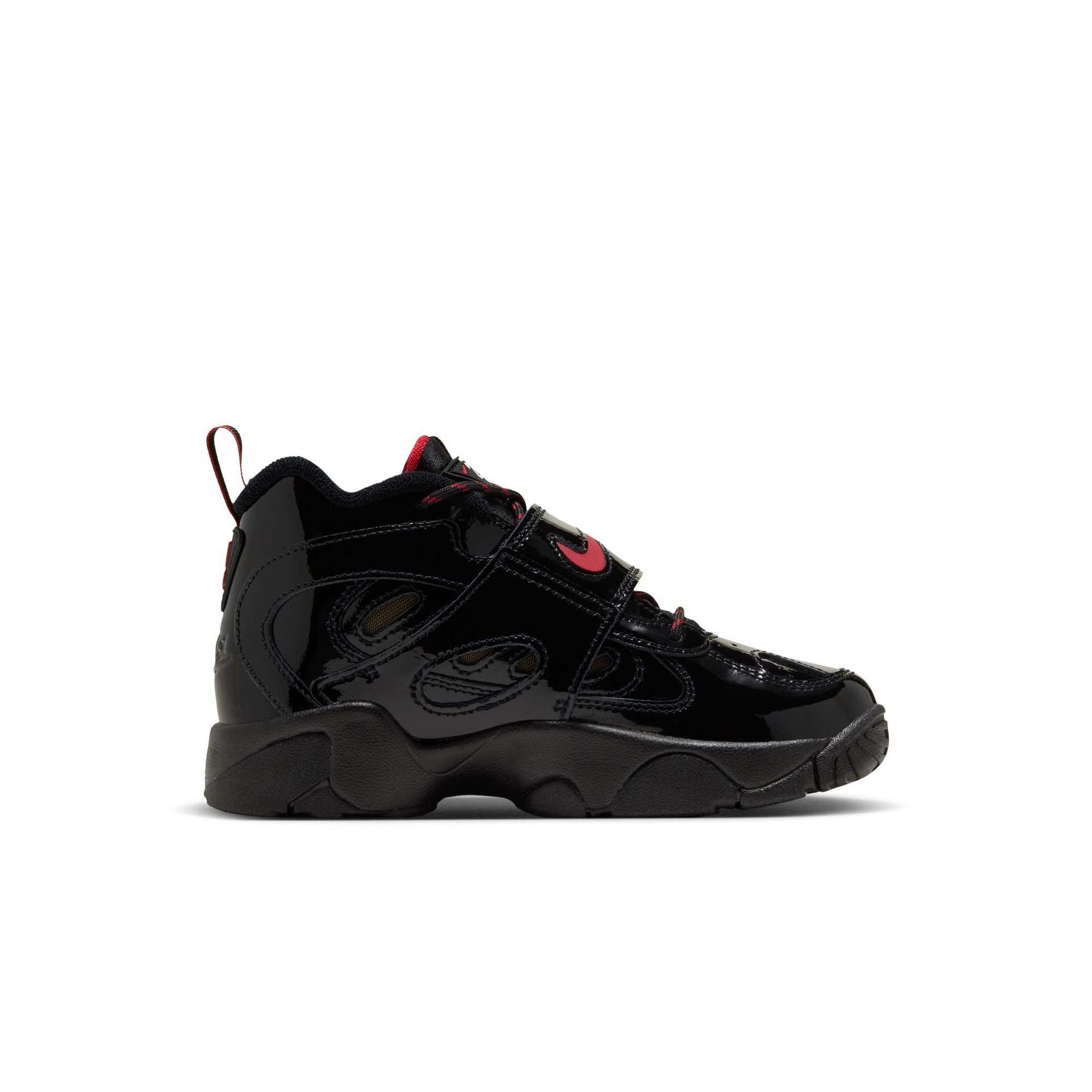 Nike Air Diamond Turf II "Cincy" Preschool Kids' Shoe - BLACK/GYM RED/METALLIC GOLD
