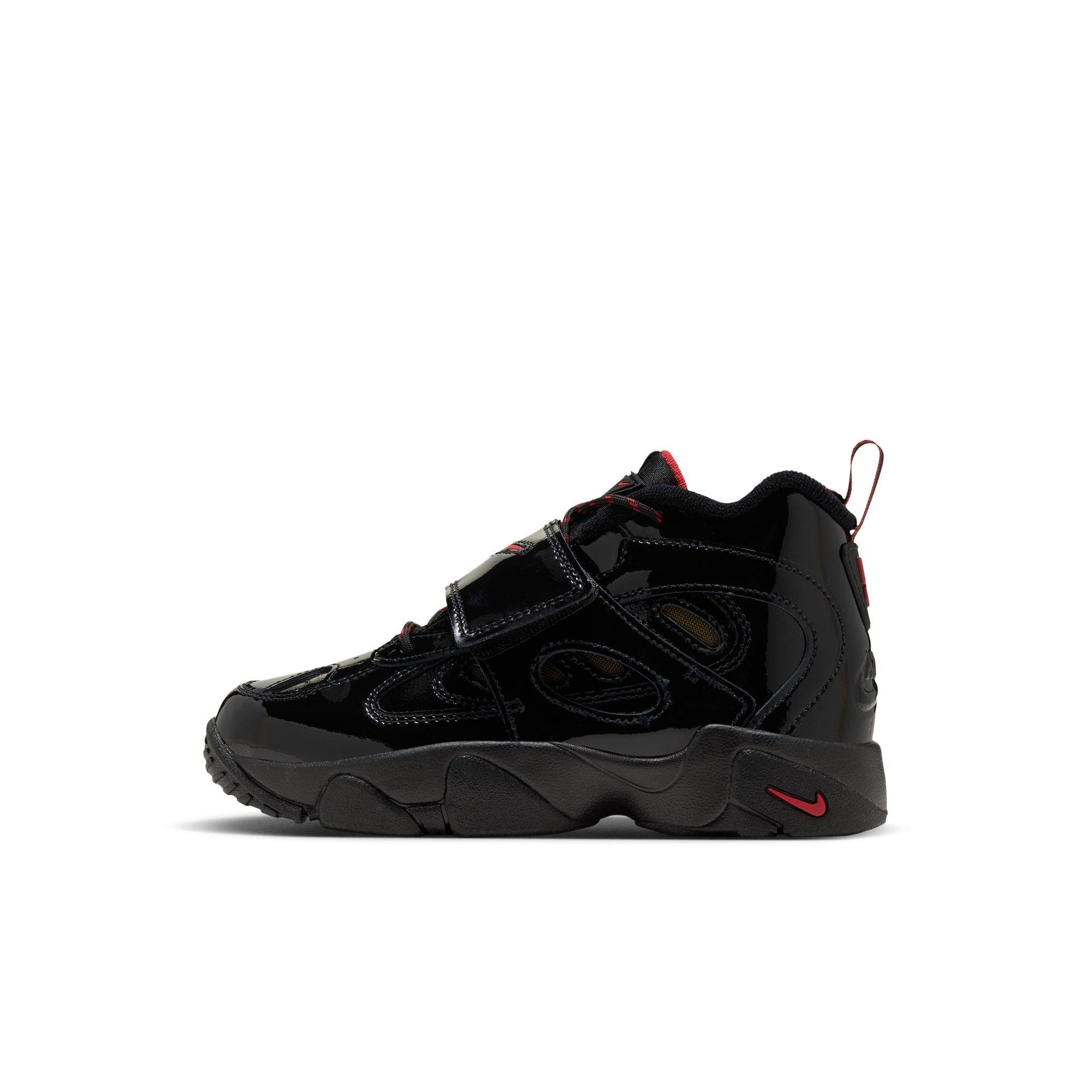 Nike Air Diamond Turf II "Cincy" Preschool Kids' Shoe - BLACK/GYM RED/METALLIC GOLD