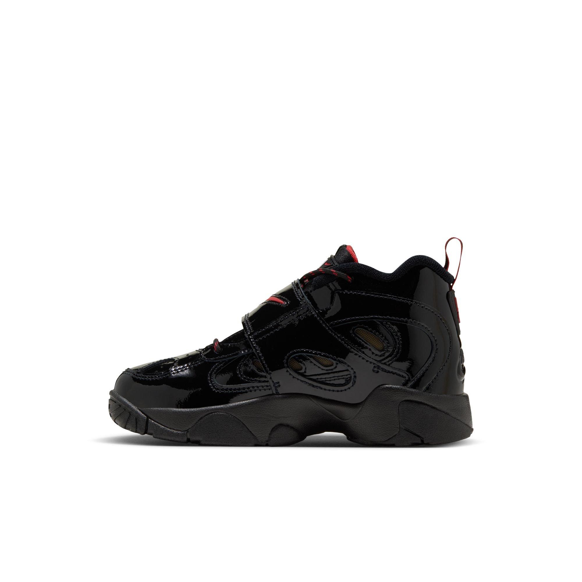 Nike Air Diamond Turf II "Cincy" Preschool Kids' Shoe - BLACK/GYM RED/METALLIC GOLD