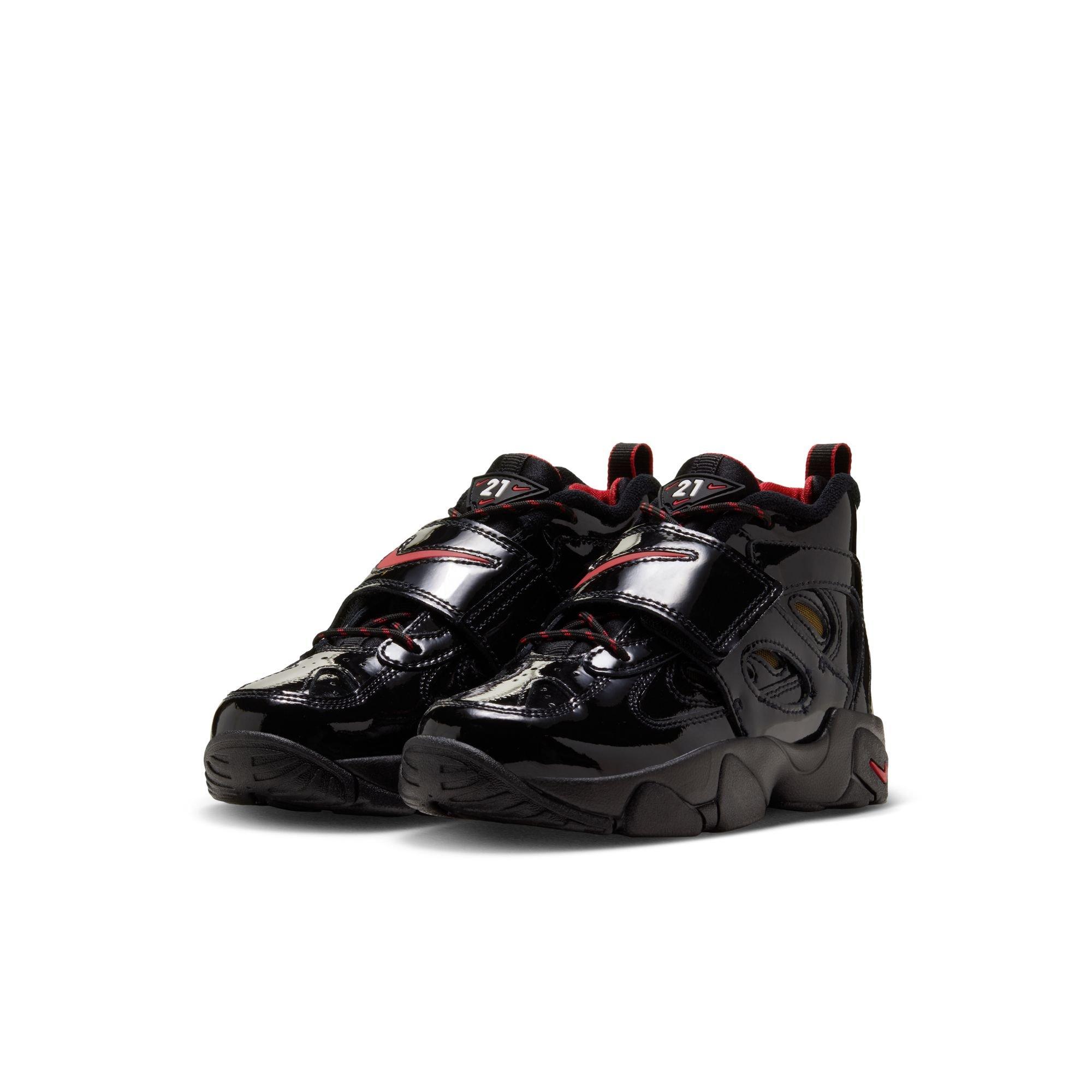 Nike Air Diamond Turf II "Cincy" Preschool Kids' Shoe - BLACK/GYM RED/METALLIC GOLD