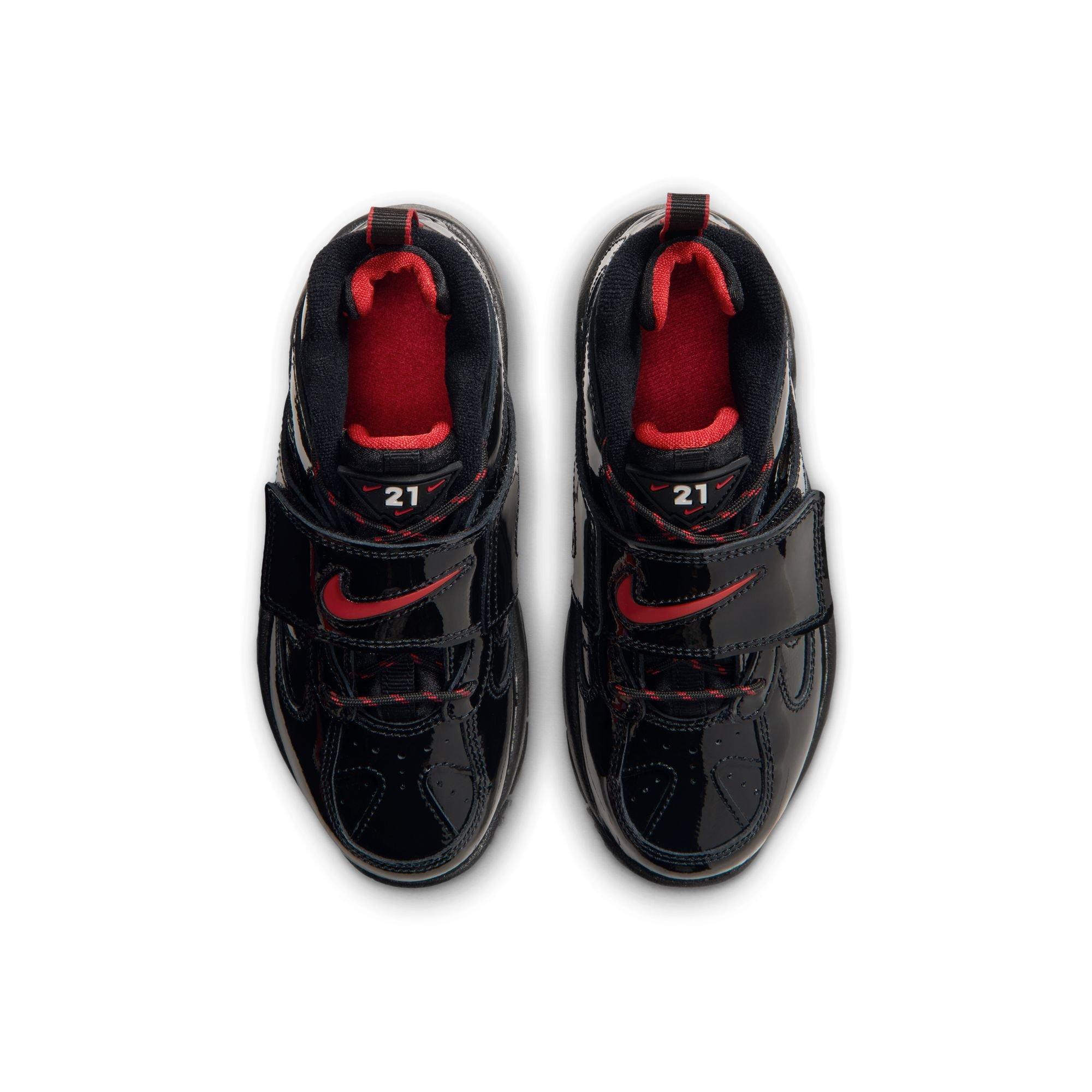Nike Air Diamond Turf II "Cincy" Preschool Kids' Shoe - BLACK/GYM RED/METALLIC GOLD