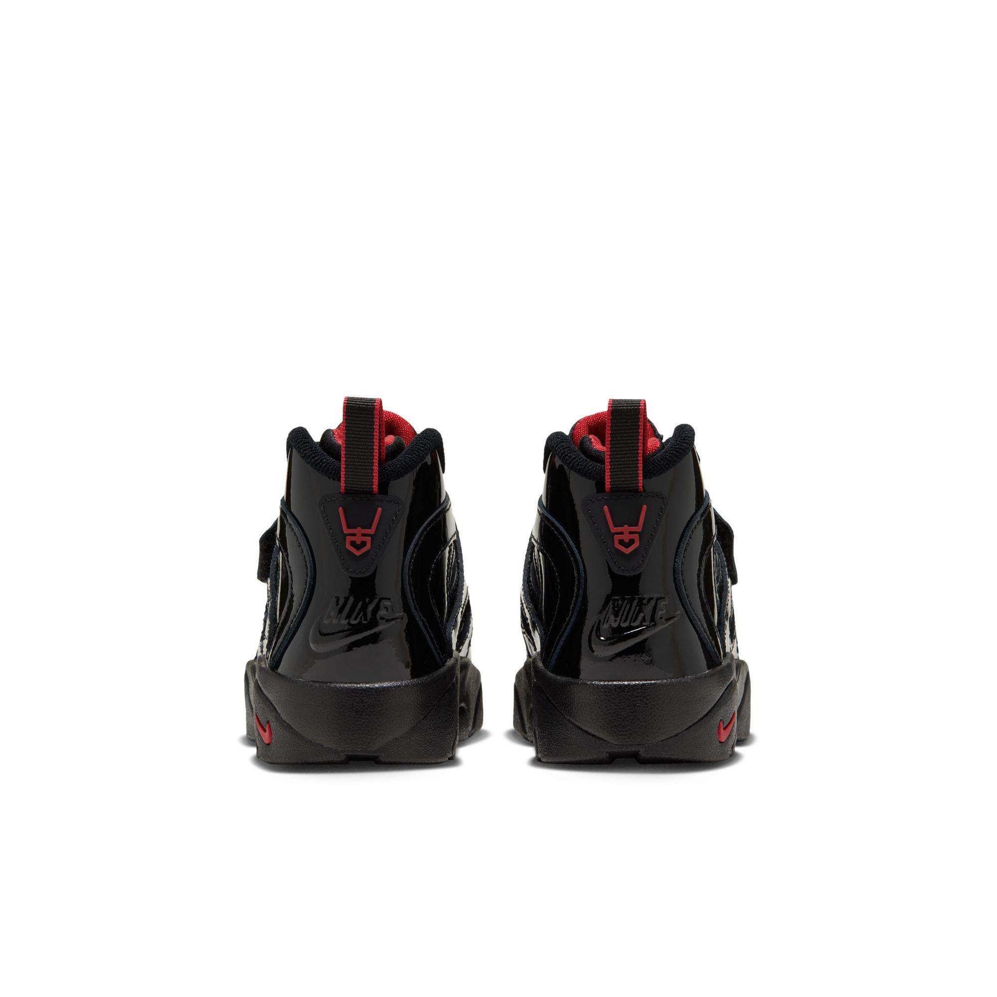 Nike Air Diamond Turf II "Cincy" Preschool Kids' Shoe - BLACK/GYM RED/METALLIC GOLD