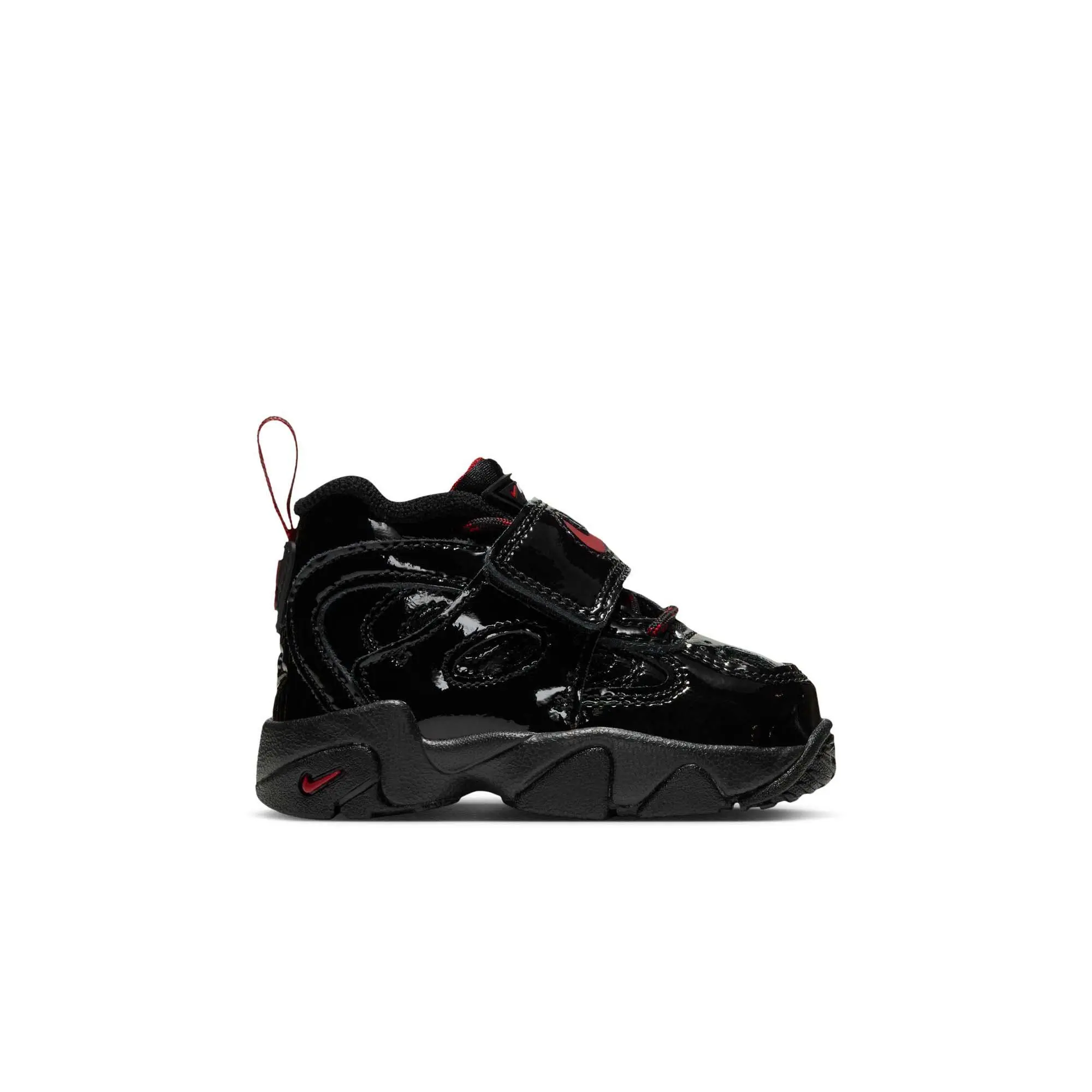 Nike Air Diamond Turf II "Cincy" Toddler Kids' Shoe - BLACK/GYM RED/METALLIC GOLD