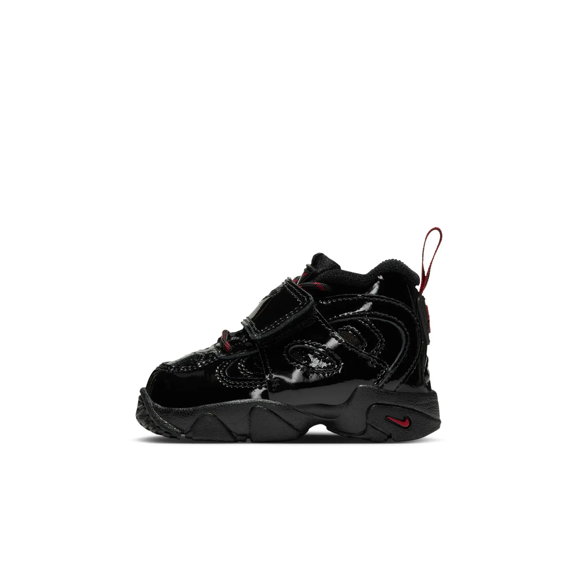 Nike Air Diamond Turf II "Cincy" Toddler Kids' Shoe - BLACK/GYM RED/METALLIC GOLD