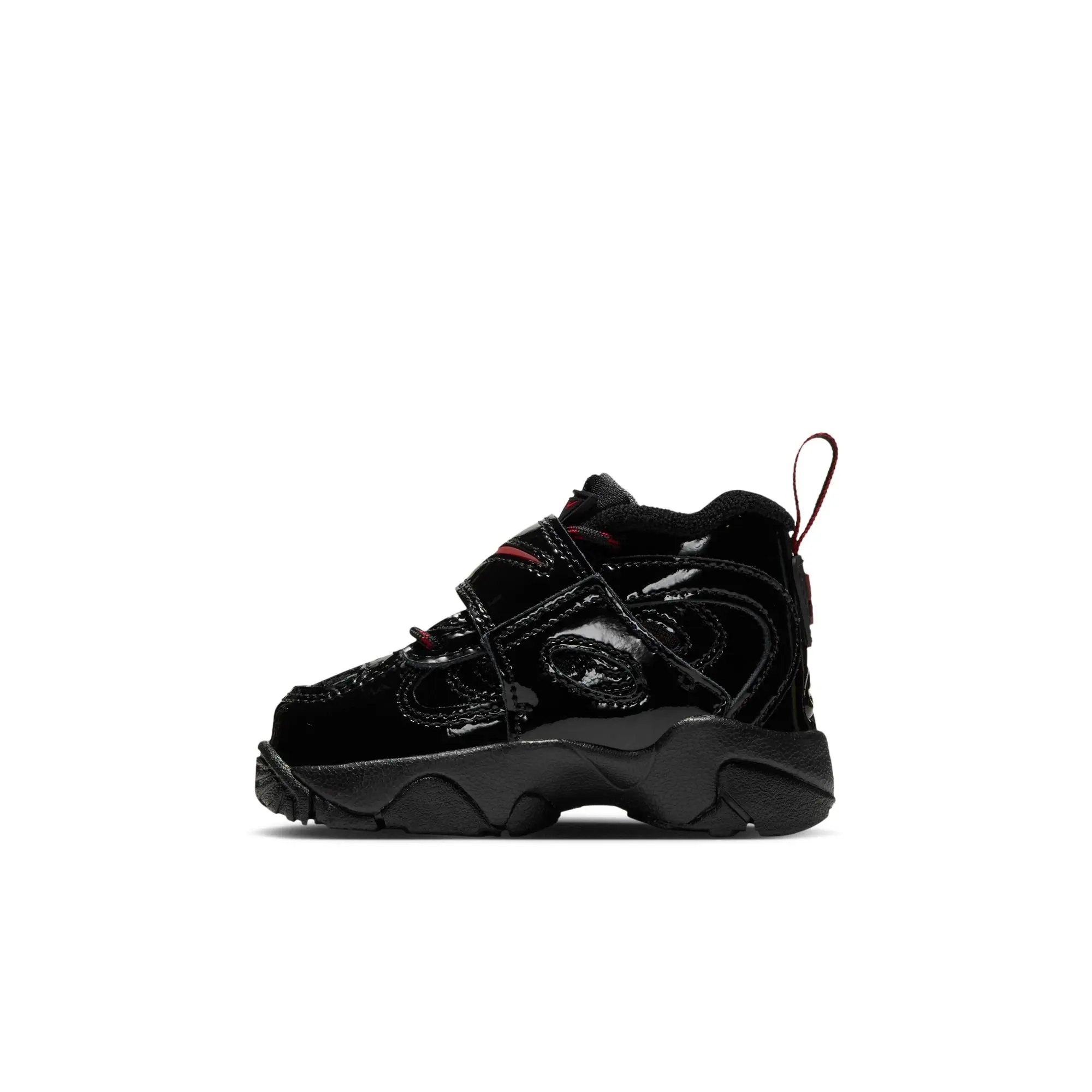 Nike Air Diamond Turf II "Cincy" Toddler Kids' Shoe - BLACK/GYM RED/METALLIC GOLD