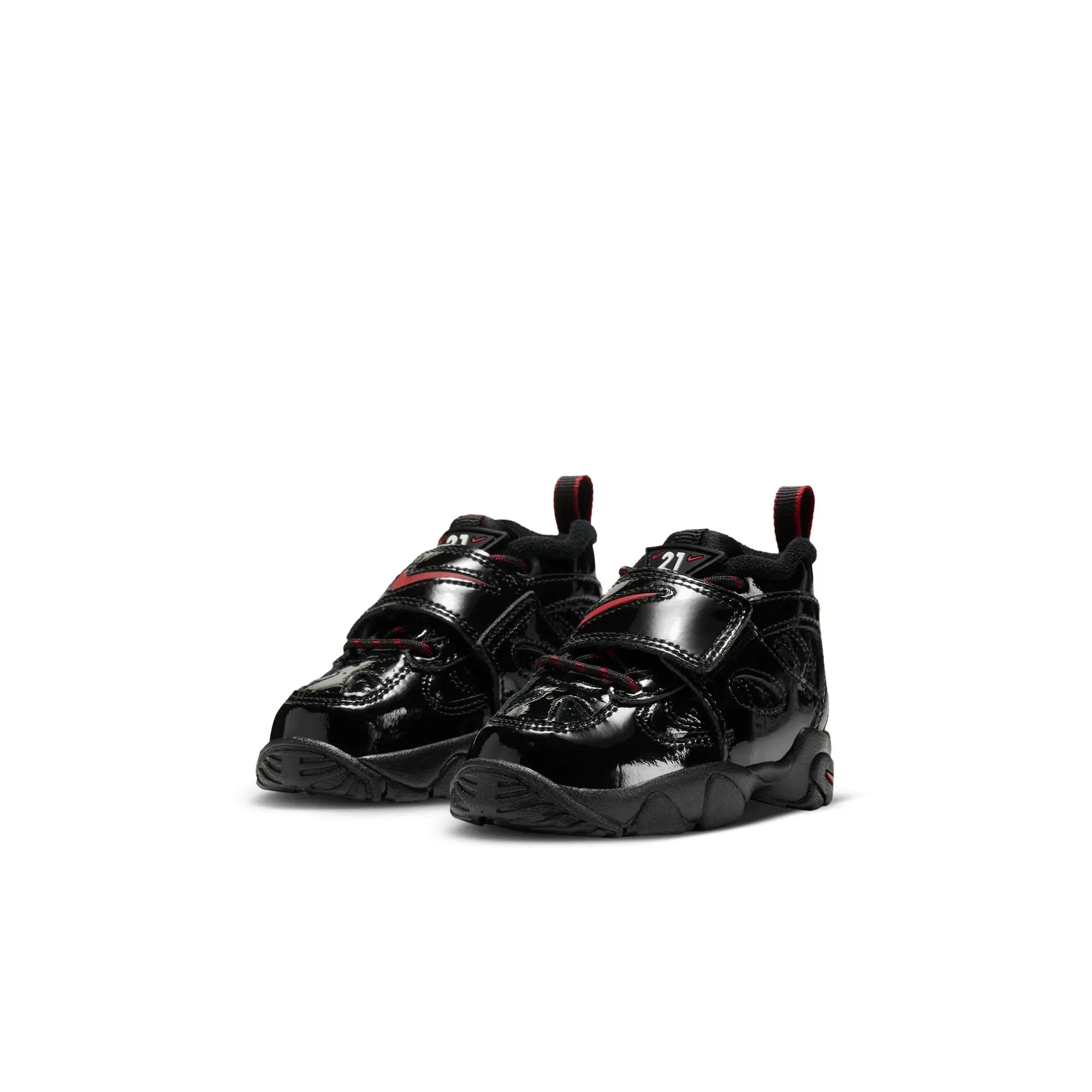 Nike Air Diamond Turf II "Cincy" Toddler Kids' Shoe - BLACK/GYM RED/METALLIC GOLD