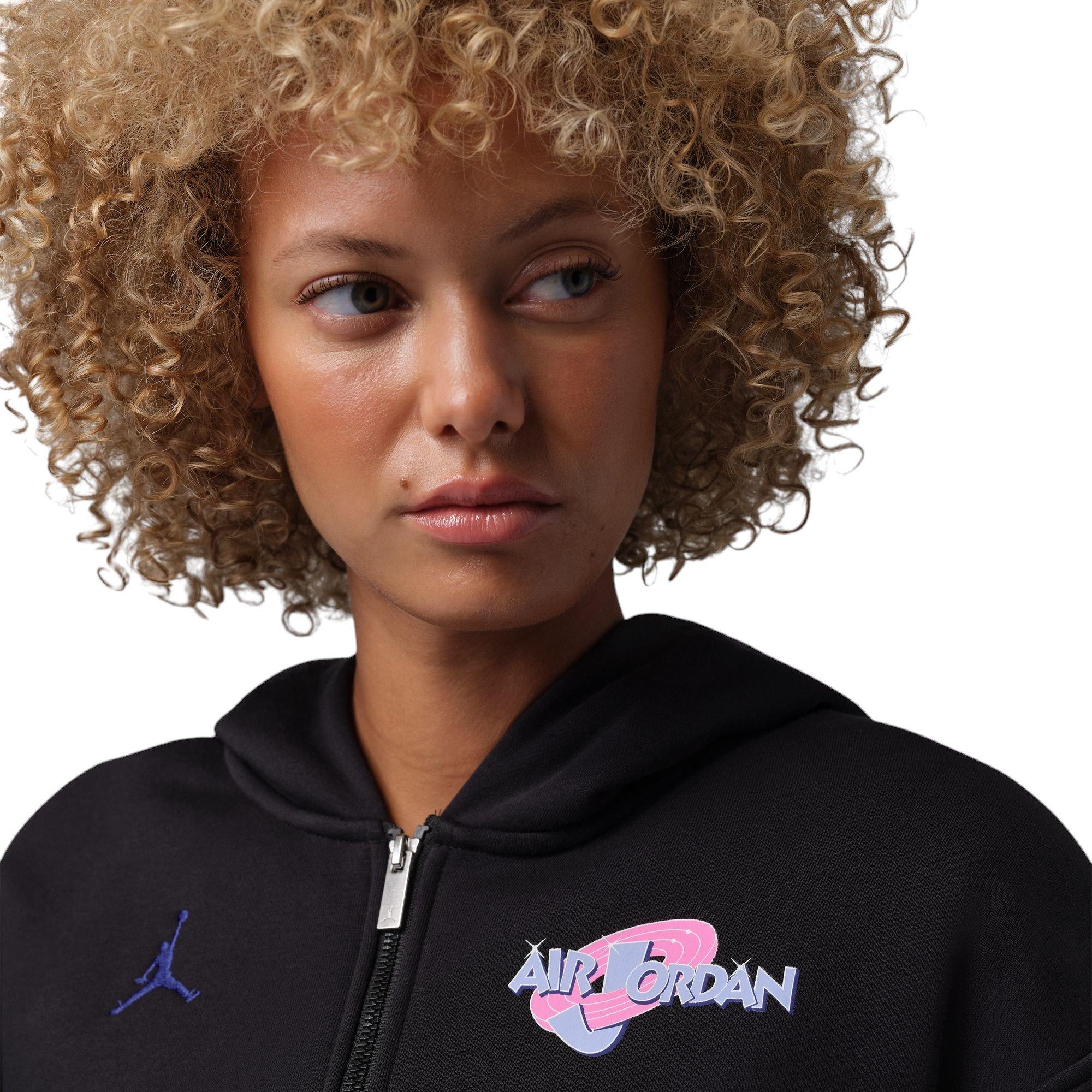 Jordan Brooklyn "Space Jam" Women's Full-Zip Cropped Jacket - BLACK