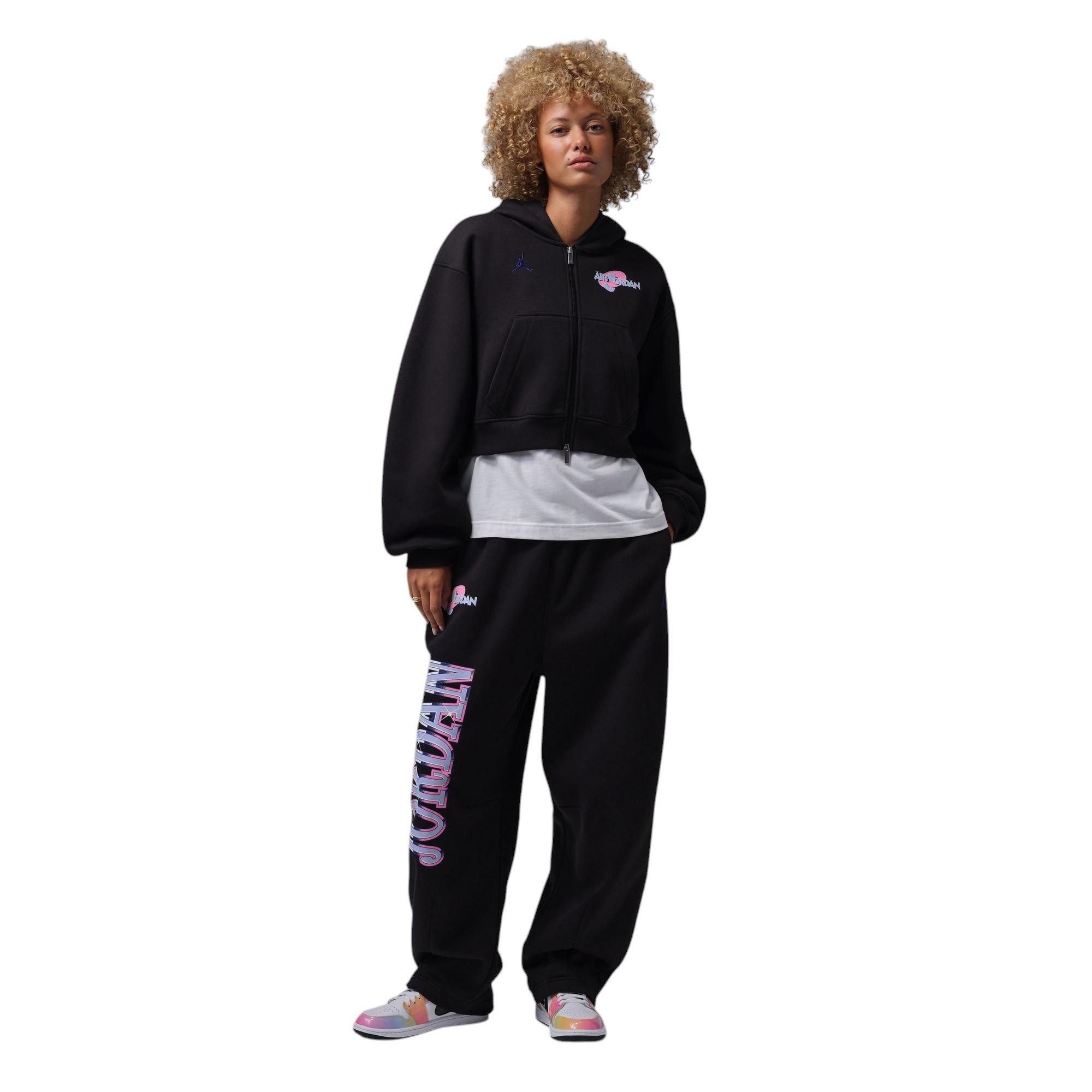 Jordan Brooklyn "Space Jam" Women's Full-Zip Cropped Jacket - BLACK