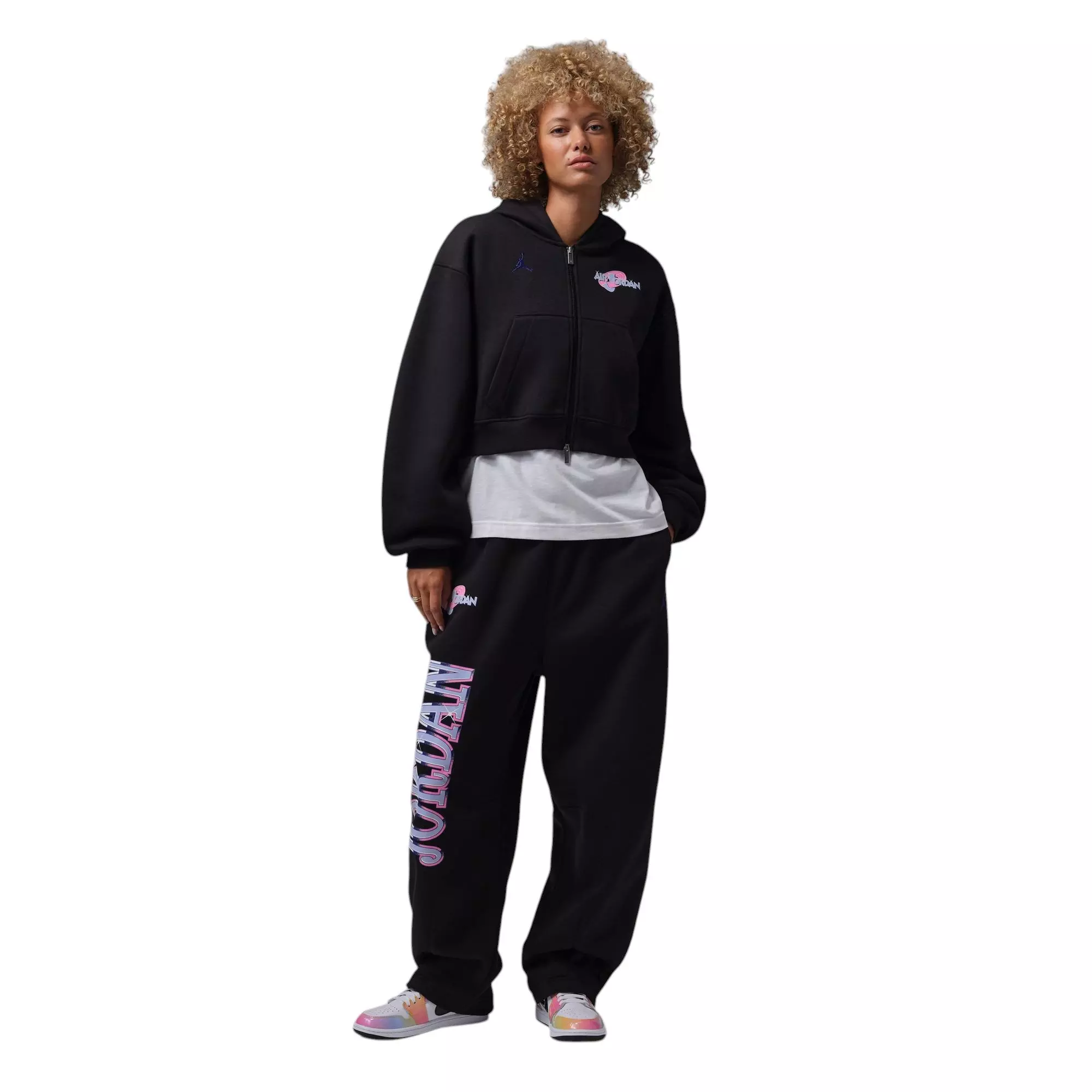 Jordan Brooklyn "Space Jam" Women's Full-Zip Cropped Jacket - BLACK
