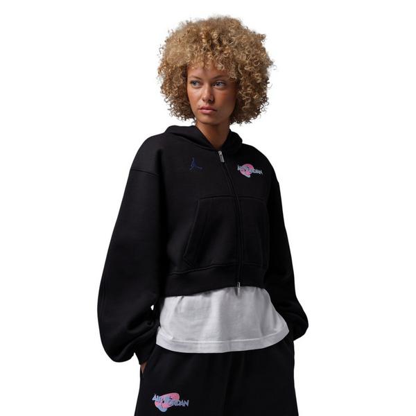 Jordan Brooklyn "Space Jam" Women's Full-Zip Cropped Jacket - BLACK