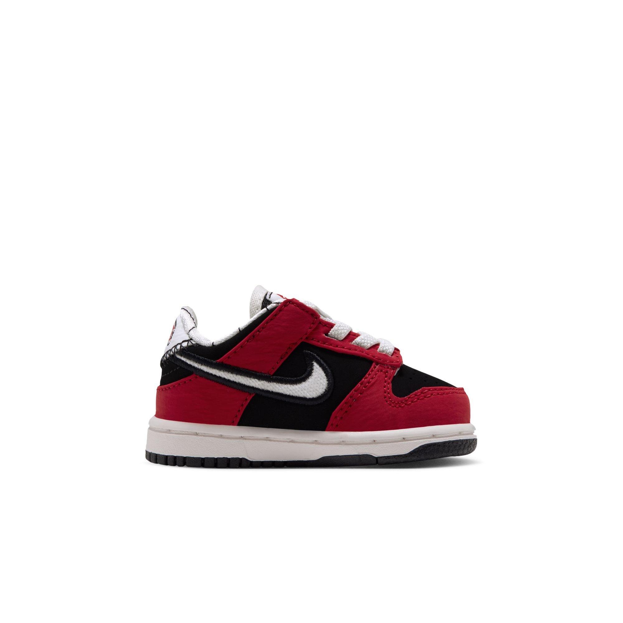 Nike Dunk Low LV8 "Black/Sail/University Red" Toddler Boys' Shoe - RED/BLACK/WHITE