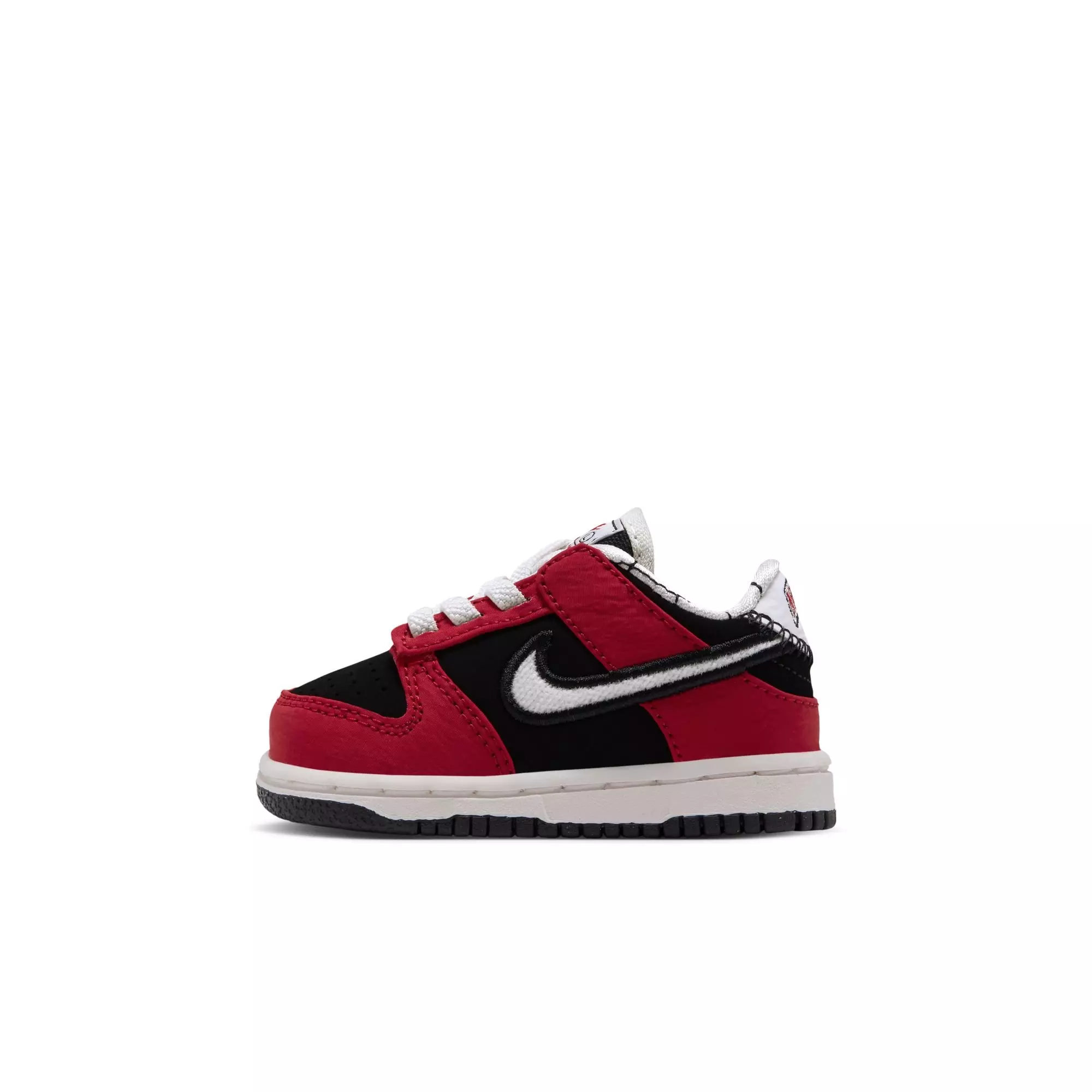 Nike Dunk Low LV8 "Black/Sail/University Red" Toddler Boys' Shoe - RED/BLACK/WHITE