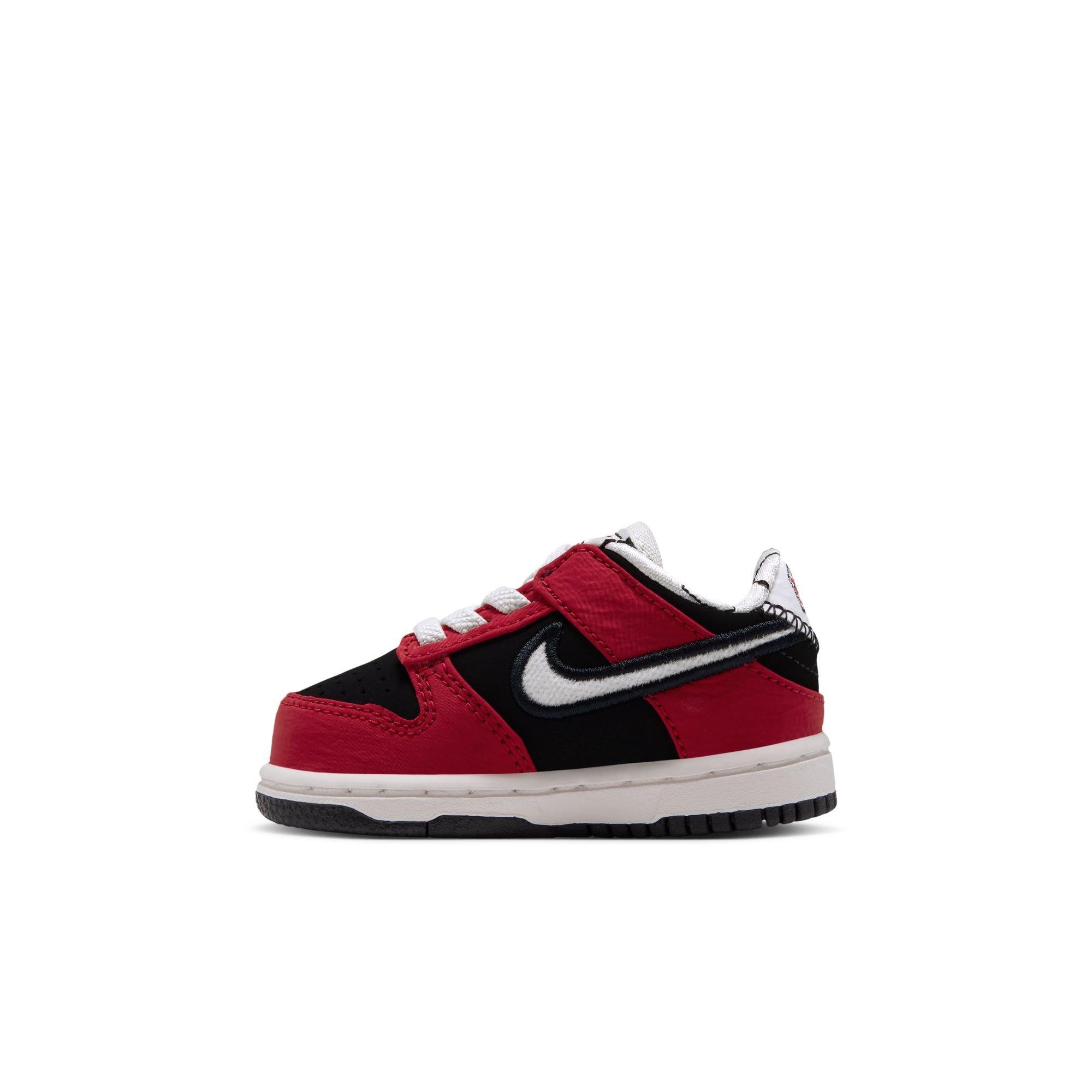 Nike Dunk Low LV8 "Black/Sail/University Red" Toddler Boys' Shoe - RED/BLACK/WHITE