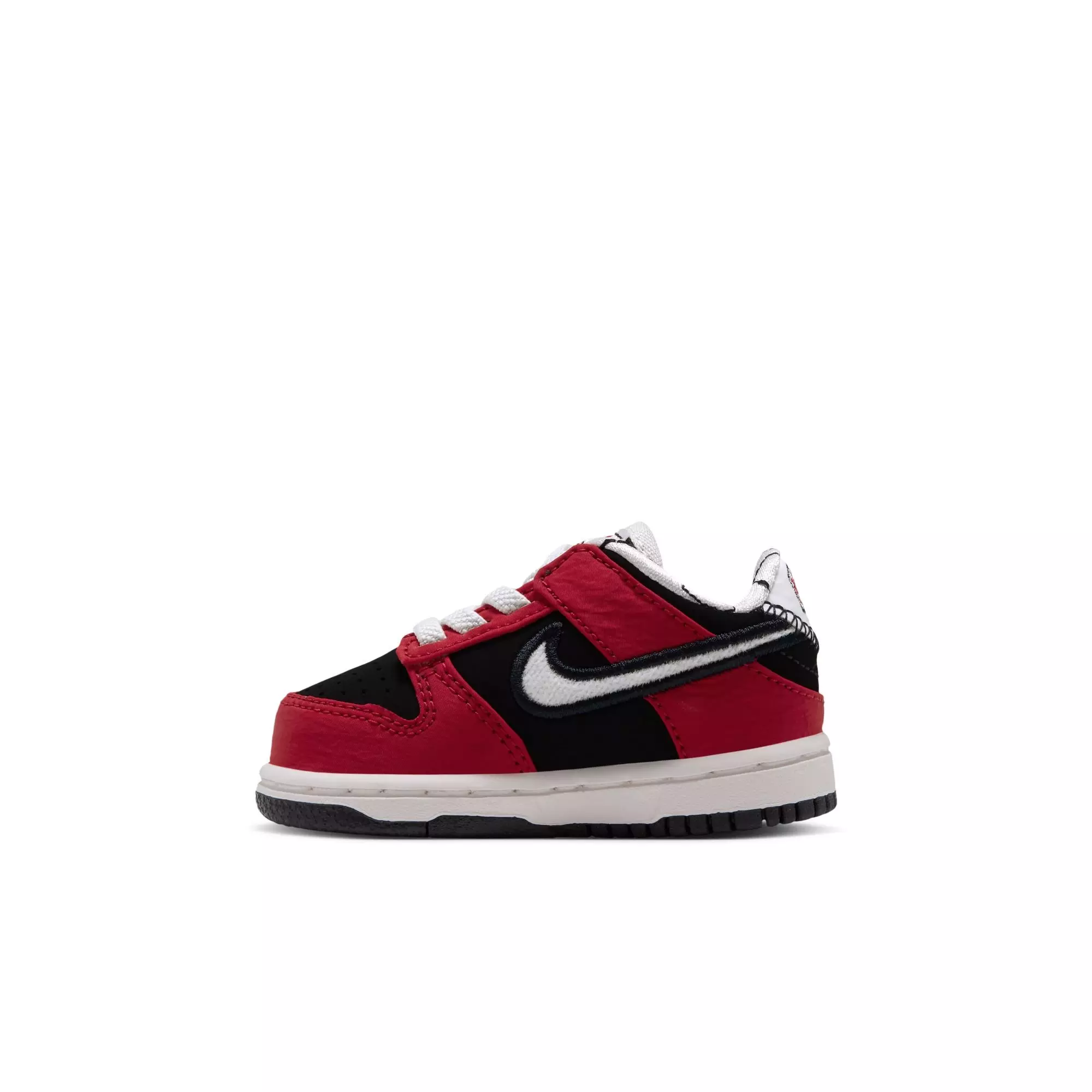 Nike Dunk Low LV8 "Black/Sail/University Red" Toddler Boys' Shoe - RED/BLACK/WHITE