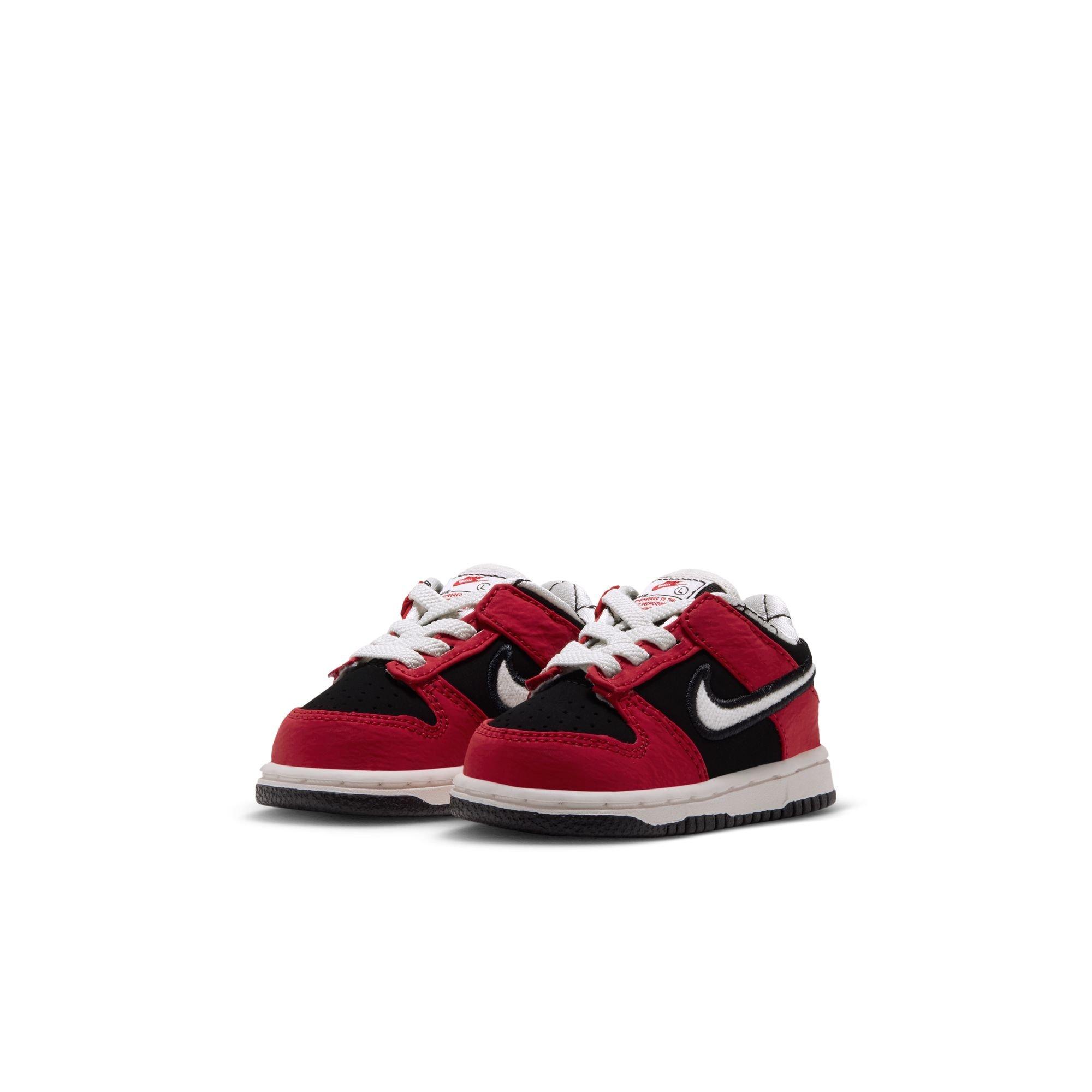 Nike Dunk Low LV8 "Black/Sail/University Red" Toddler Boys' Shoe - RED/BLACK/WHITE