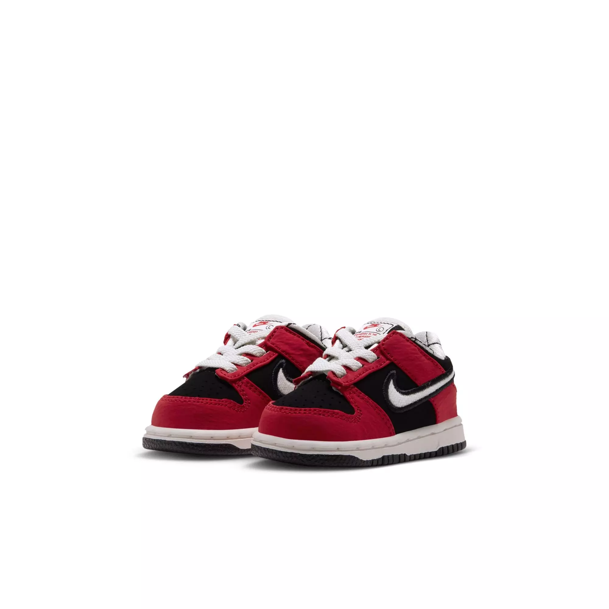 Nike Dunk Low LV8 "Black/Sail/University Red" Toddler Boys' Shoe - RED/BLACK/WHITE