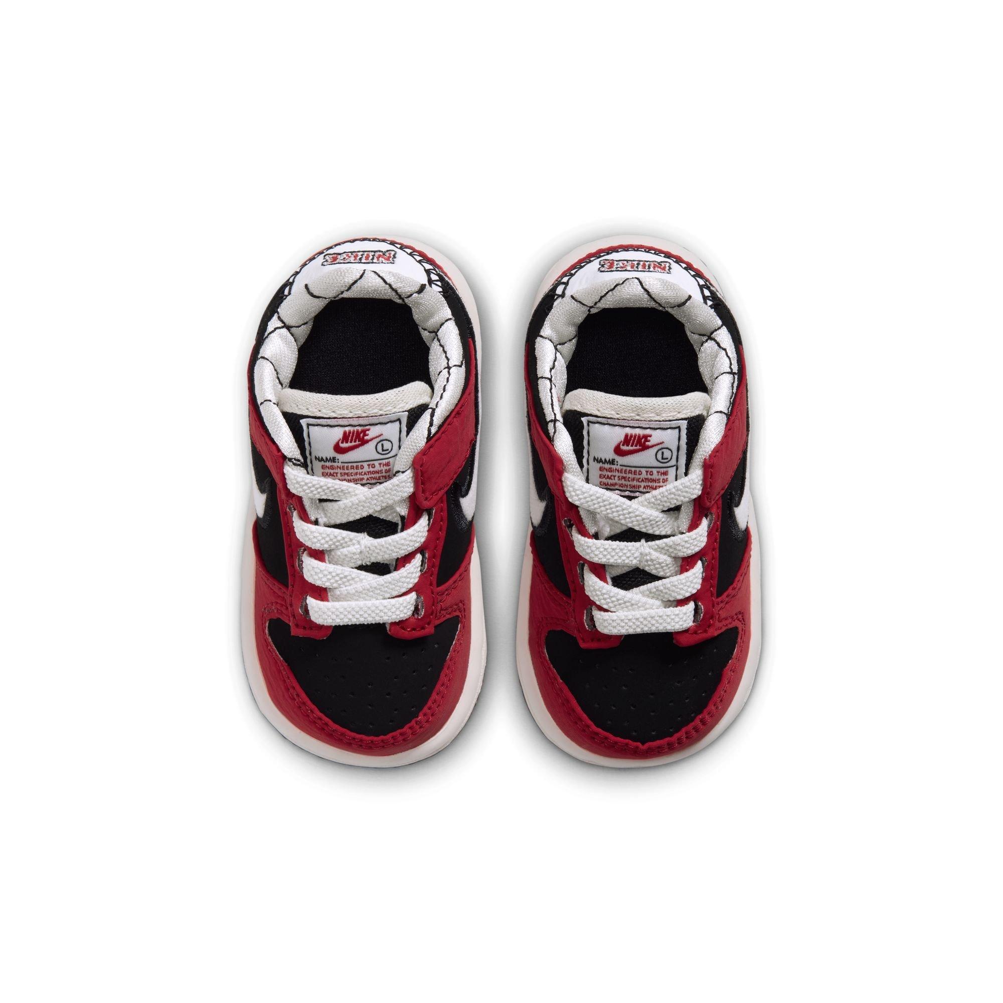 Nike Dunk Low LV8 "Black/Sail/University Red" Toddler Boys' Shoe - RED/BLACK/WHITE