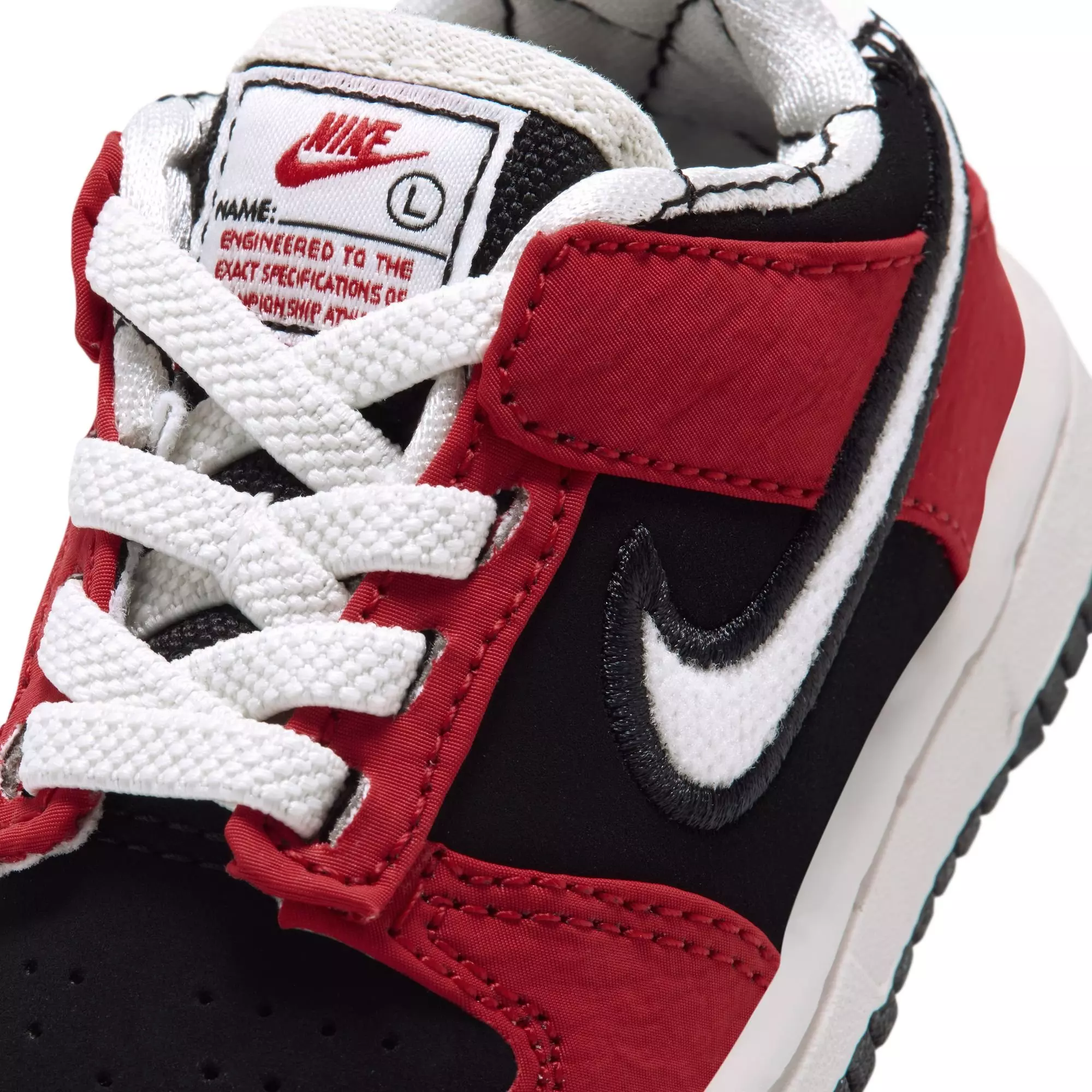 Nike Dunk Low LV8 "Black/Sail/University Red" Toddler Boys' Shoe - RED/BLACK/WHITE