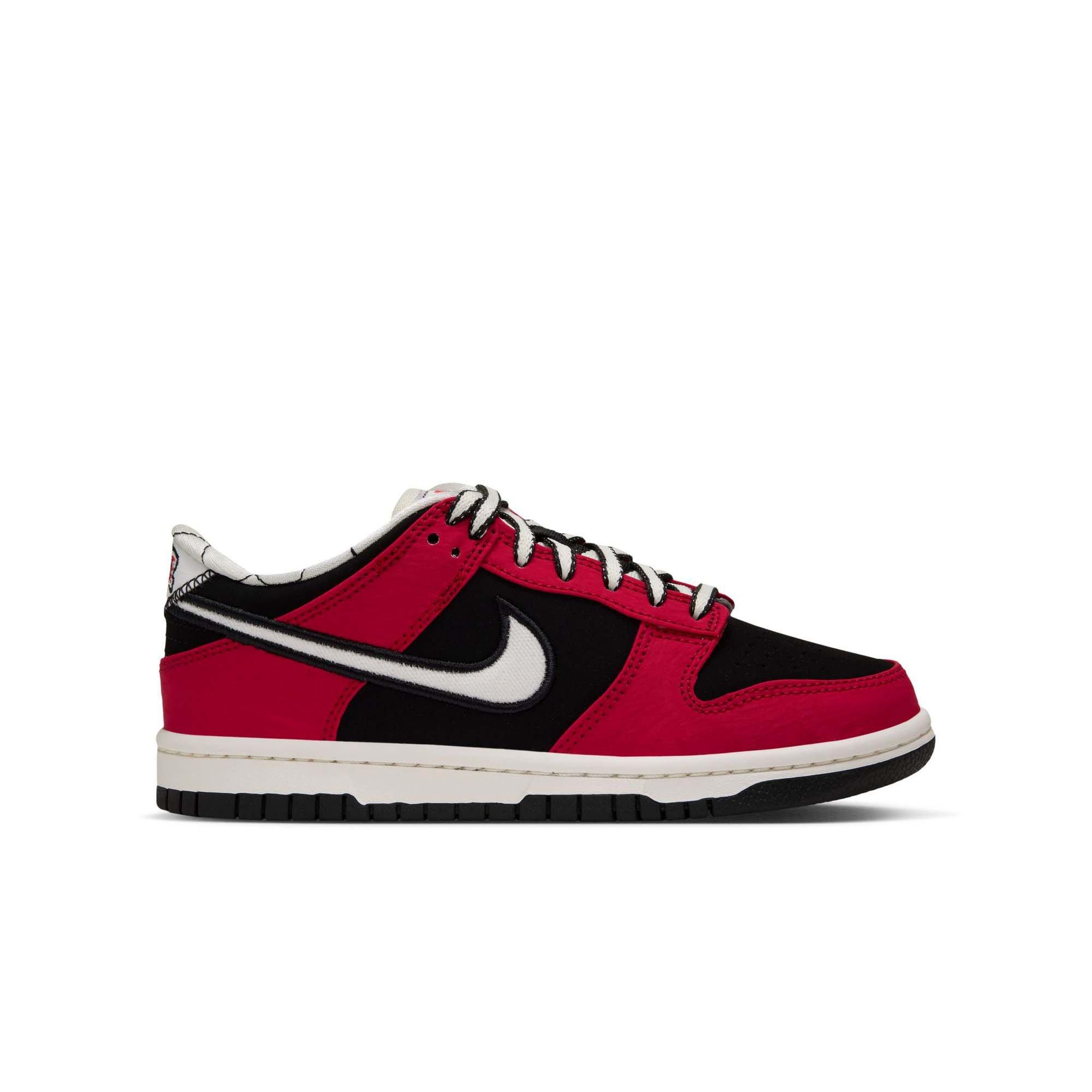 Nike Dunk Low LV8 "Black/Sail/University Red" Grade School Boys' Shoe - RED/BLACK/WHITE