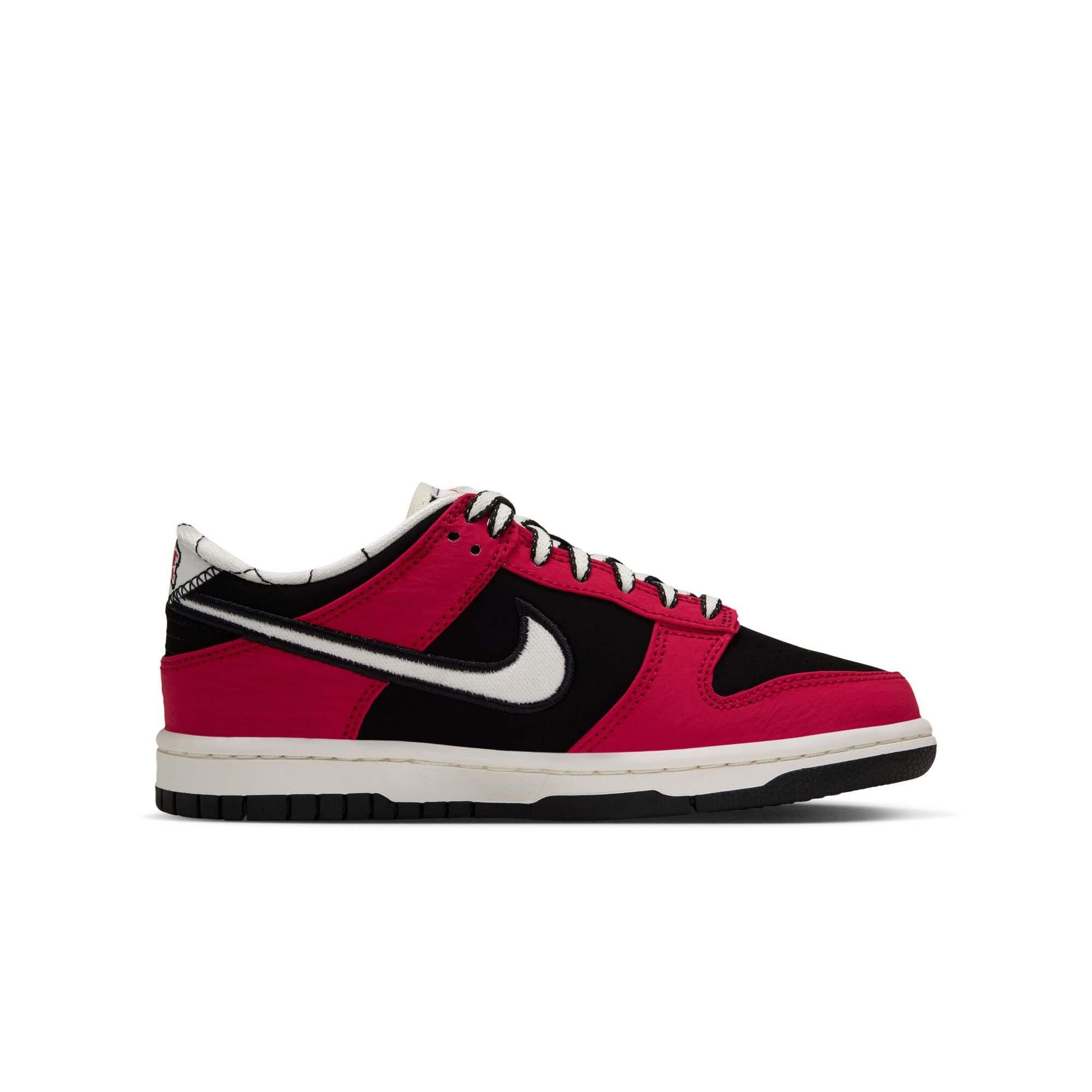 Nike Dunk Low LV8 "Black/Sail/University Red" Grade School Boys' Shoe - RED/BLACK/WHITE