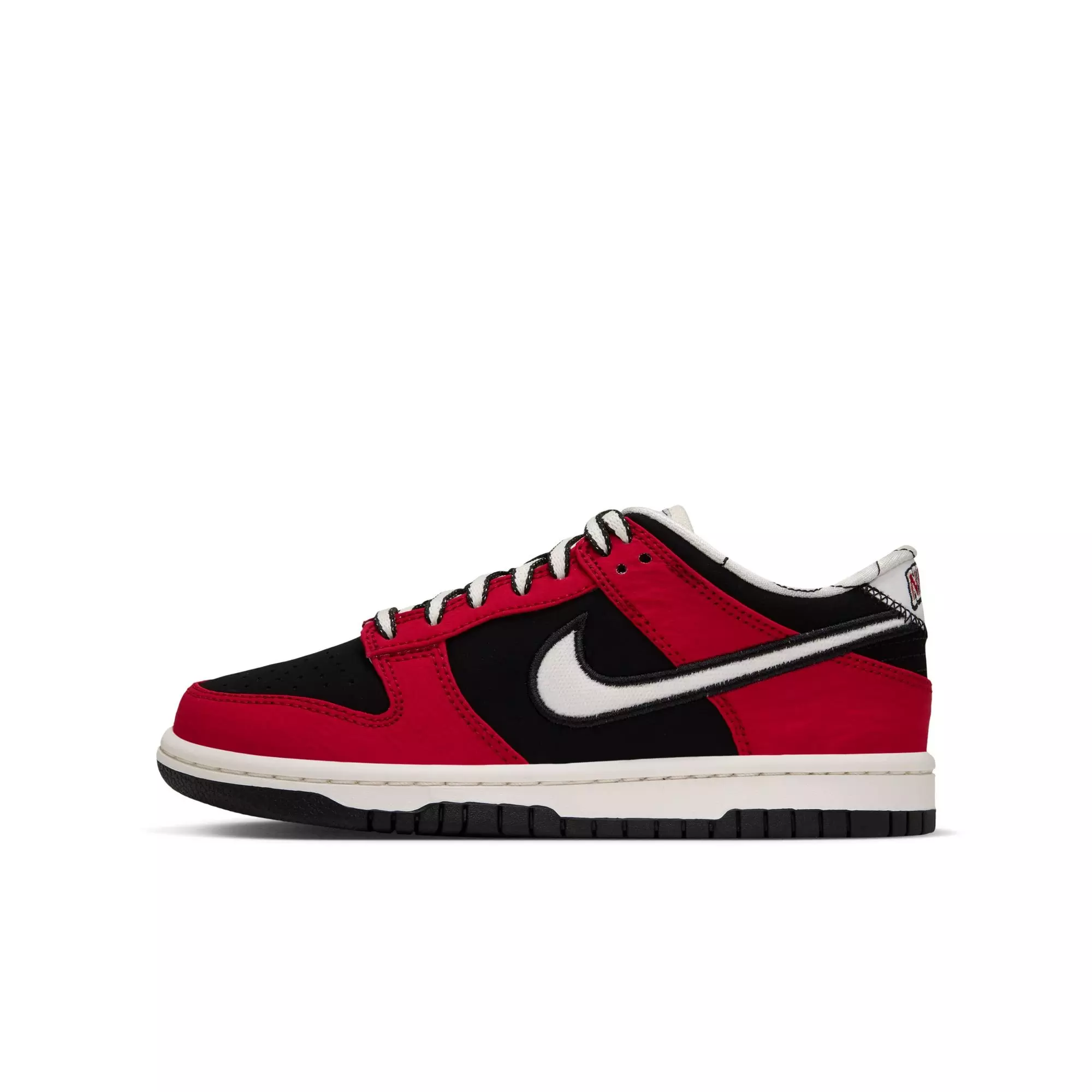 Nike Dunk Low LV8 "Black/Sail/University Red" Grade School Boys' Shoe - RED/BLACK/WHITE
