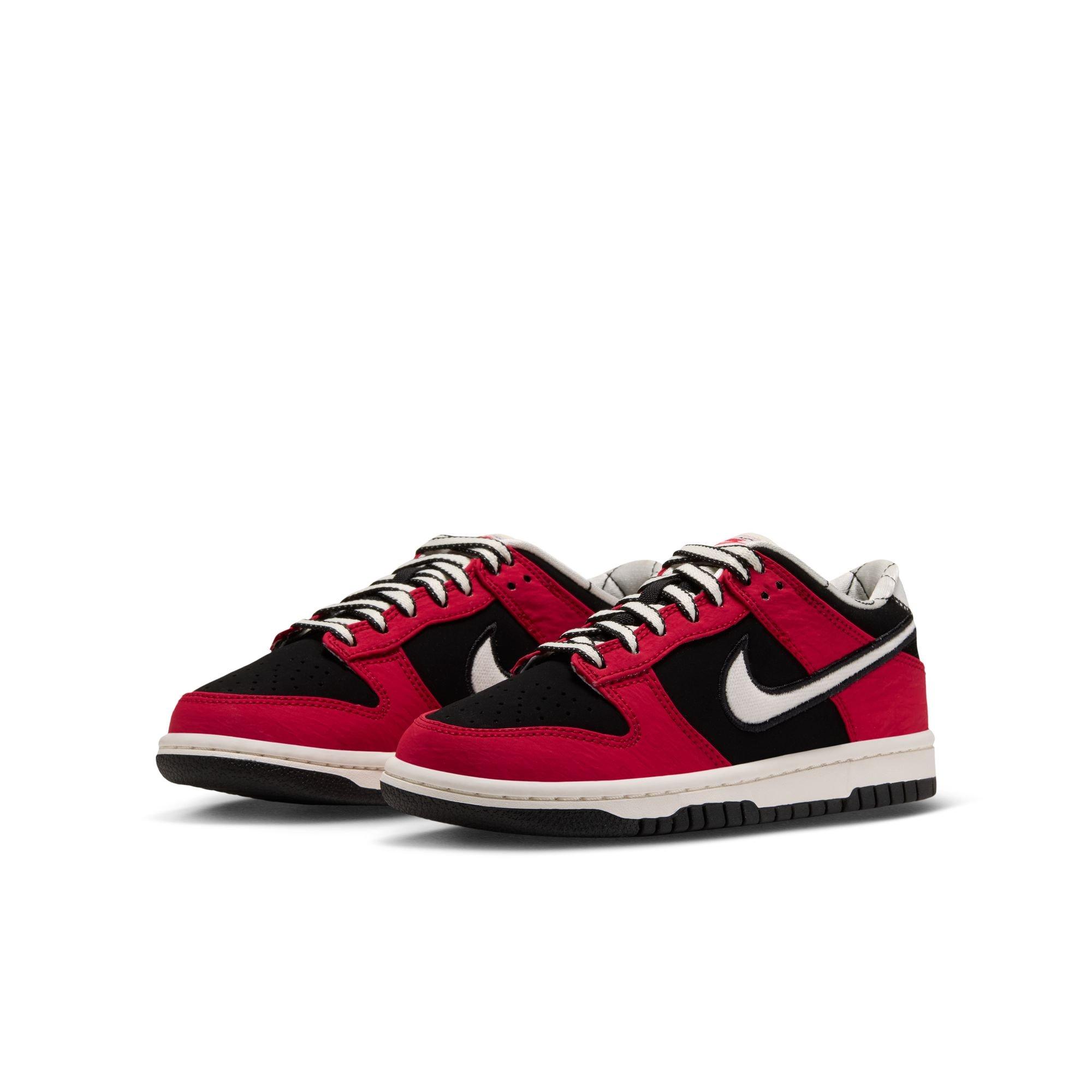 Nike Dunk Low LV8 "Black/Sail/University Red" Grade School Boys' Shoe - RED/BLACK/WHITE