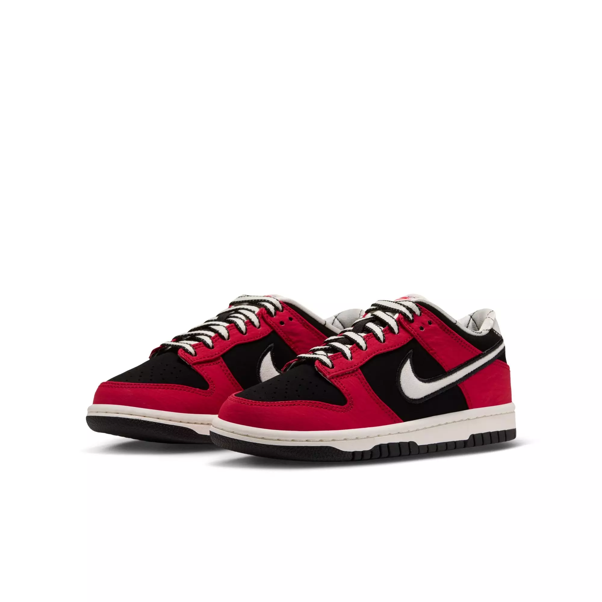 Nike Dunk Low LV8 "Black/Sail/University Red" Grade School Boys' Shoe - RED/BLACK/WHITE