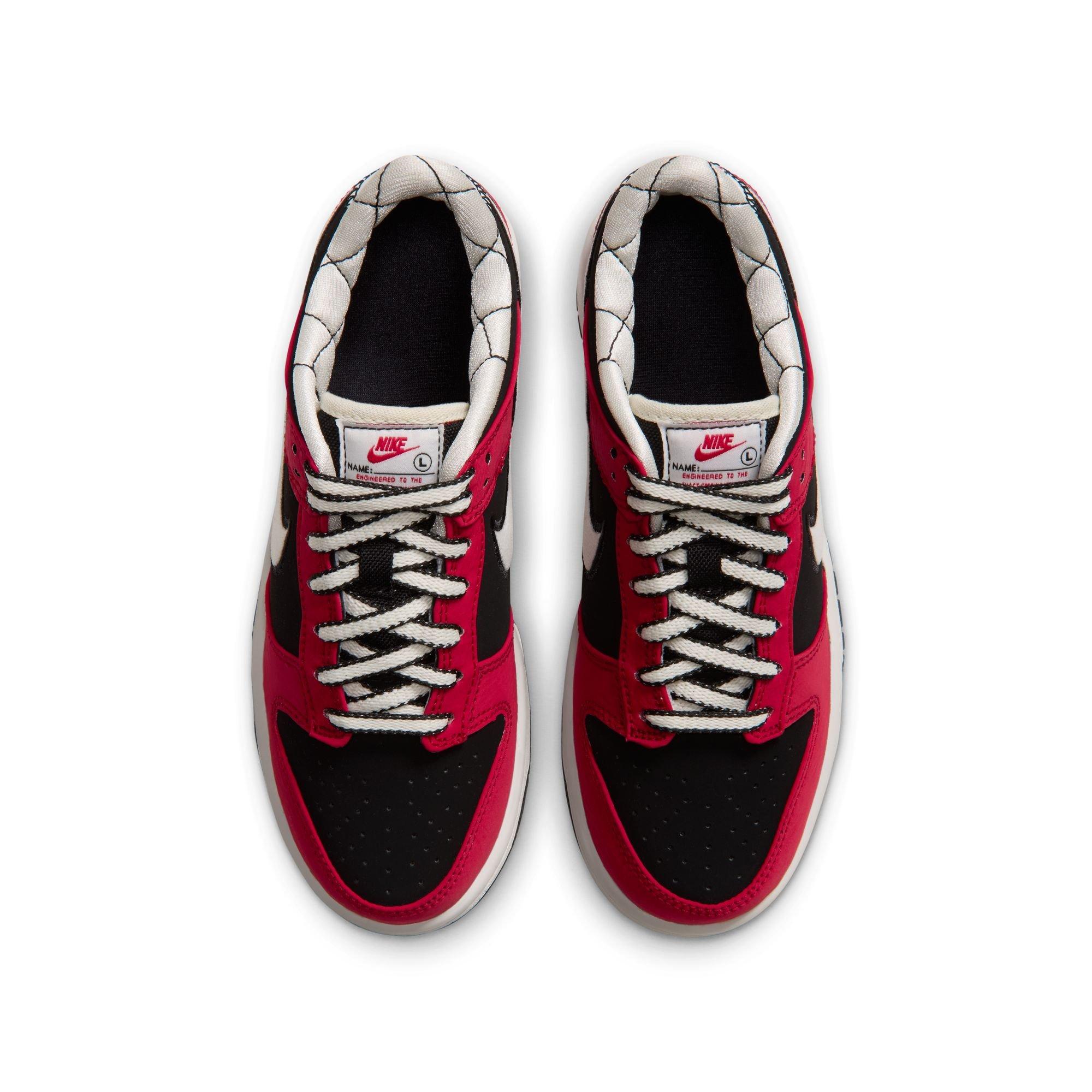 Nike Dunk Low LV8 "Black/Sail/University Red" Grade School Boys' Shoe - RED/BLACK/WHITE