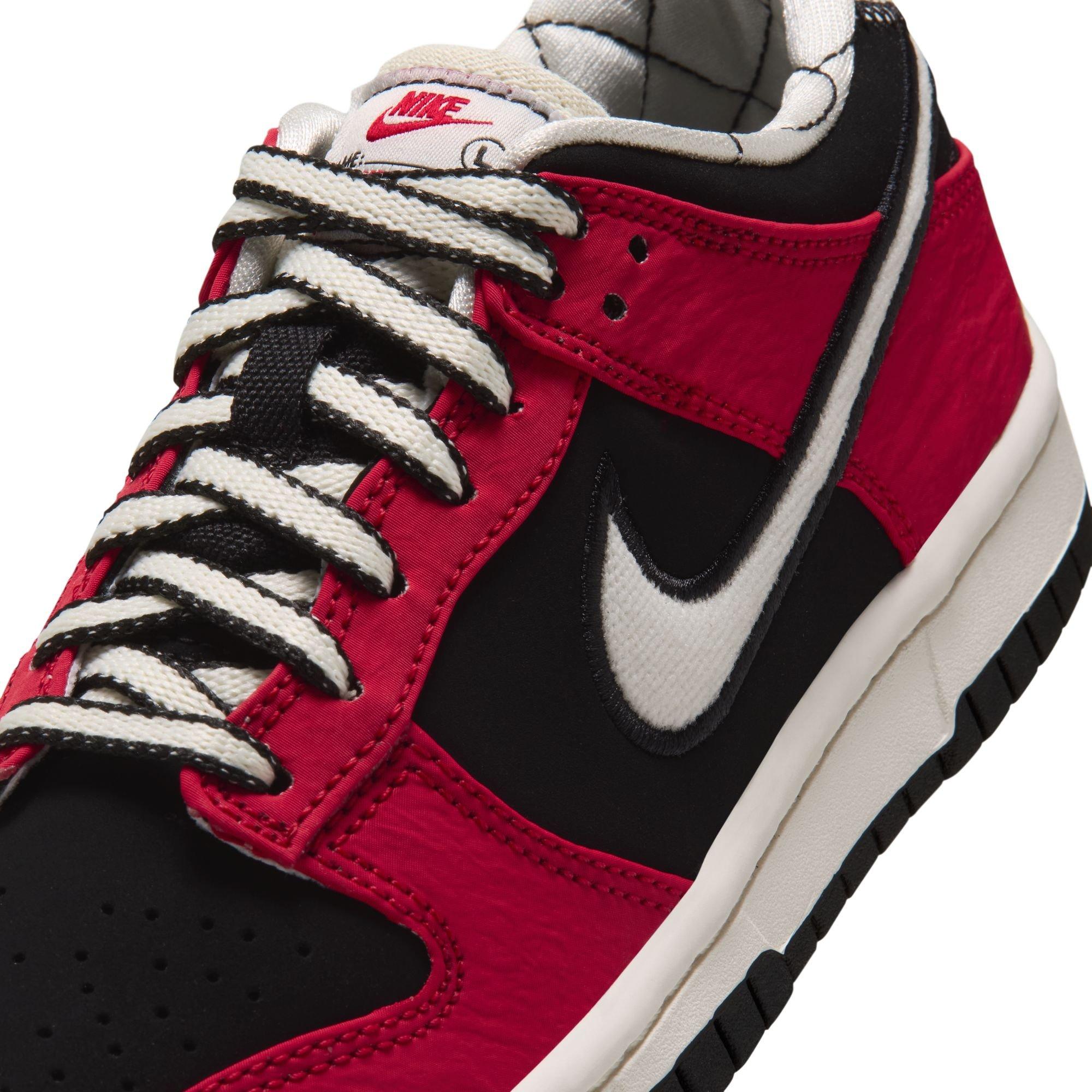 Nike Dunk Low LV8 "Black/Sail/University Red" Grade School Boys' Shoe - RED/BLACK/WHITE