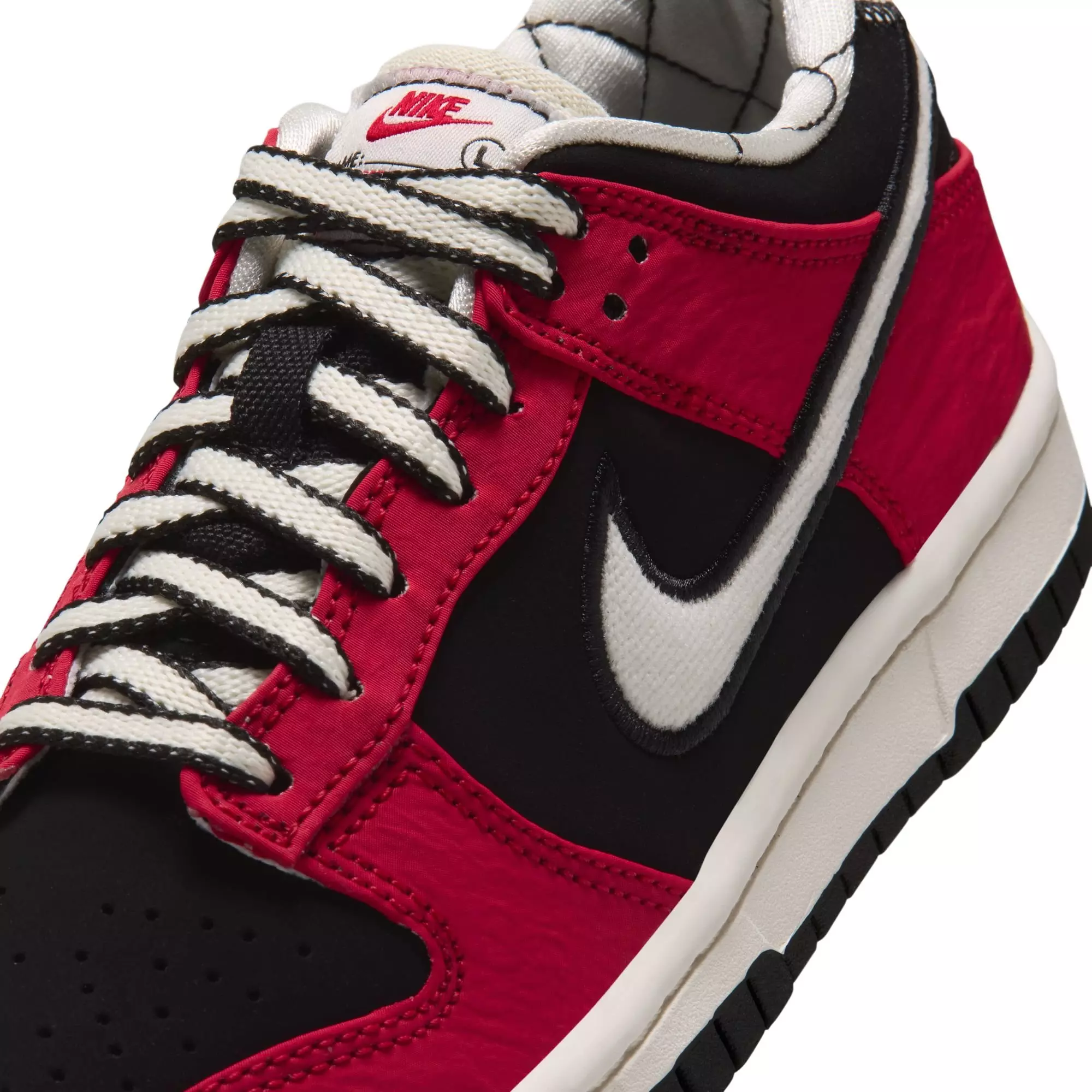 Nike Dunk Low LV8 "Black/Sail/University Red" Grade School Boys' Shoe - RED/BLACK/WHITE